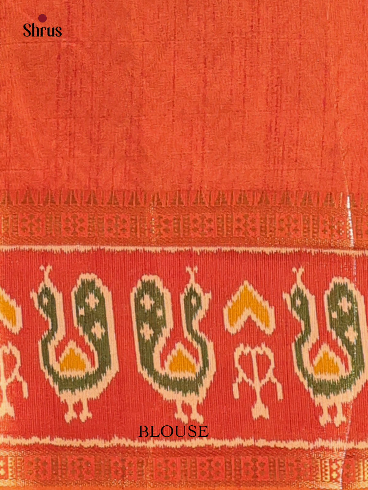 Green & Brick - Semi Patola Saree - Shop on Shrus.com