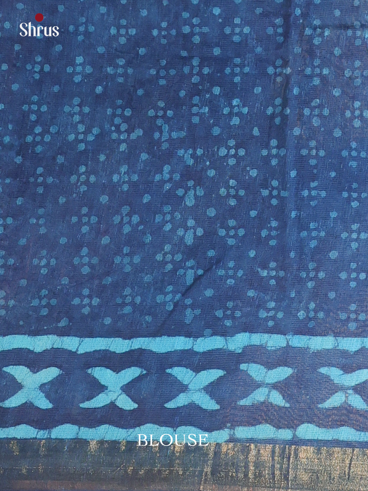 Blue - Semi Chanderi Saree - Shop on Shrus.com