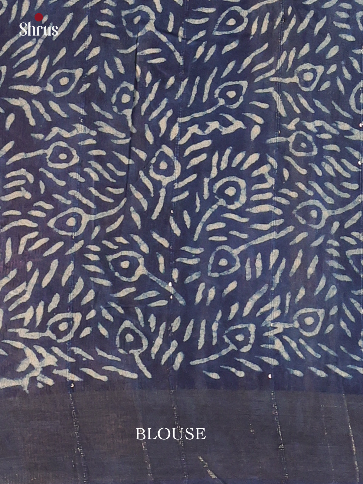 Blue - Semi Chanderi Saree - Shop on Shrus.com