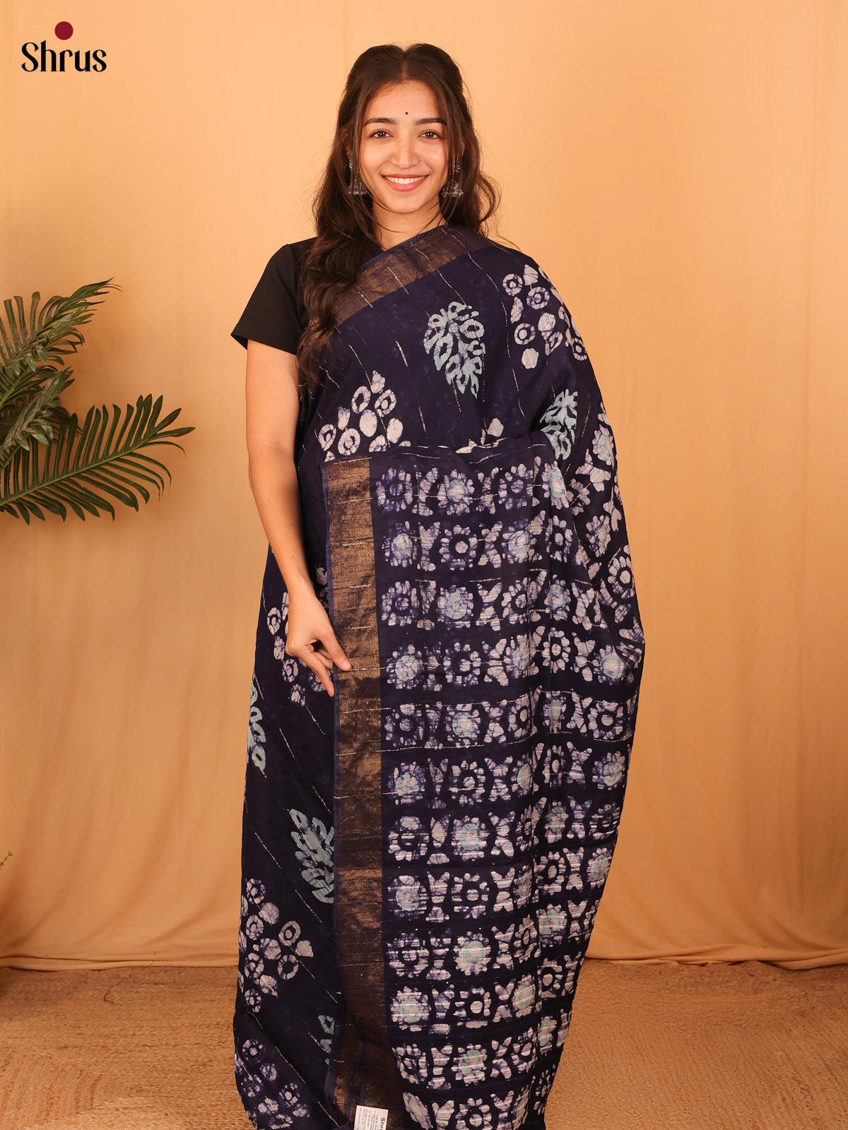 Violet- Semi Chanderi Saree - Shop on Shrus.com