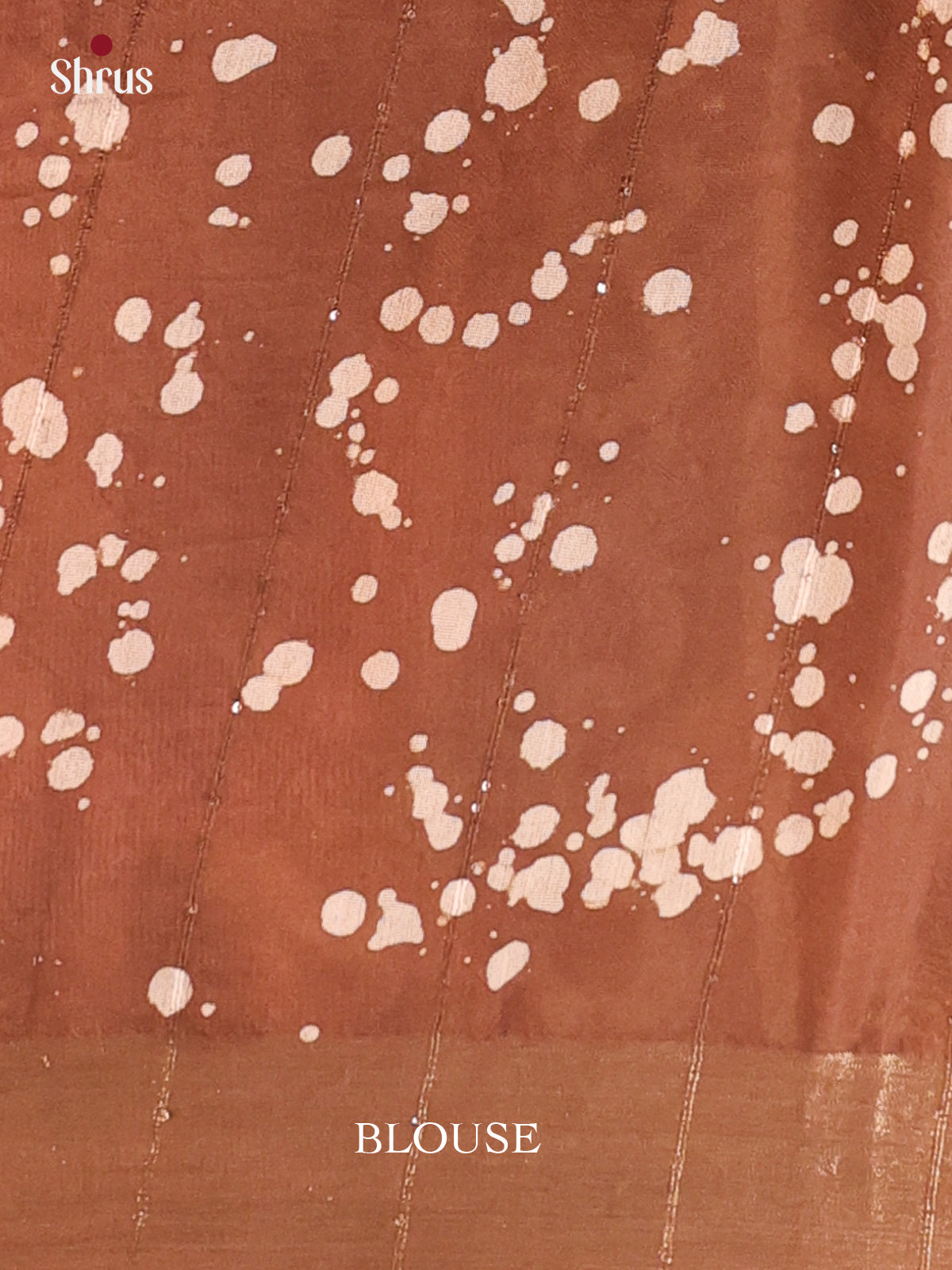 Brown- Semi Chanderi Saree - Shop on Shrus.com