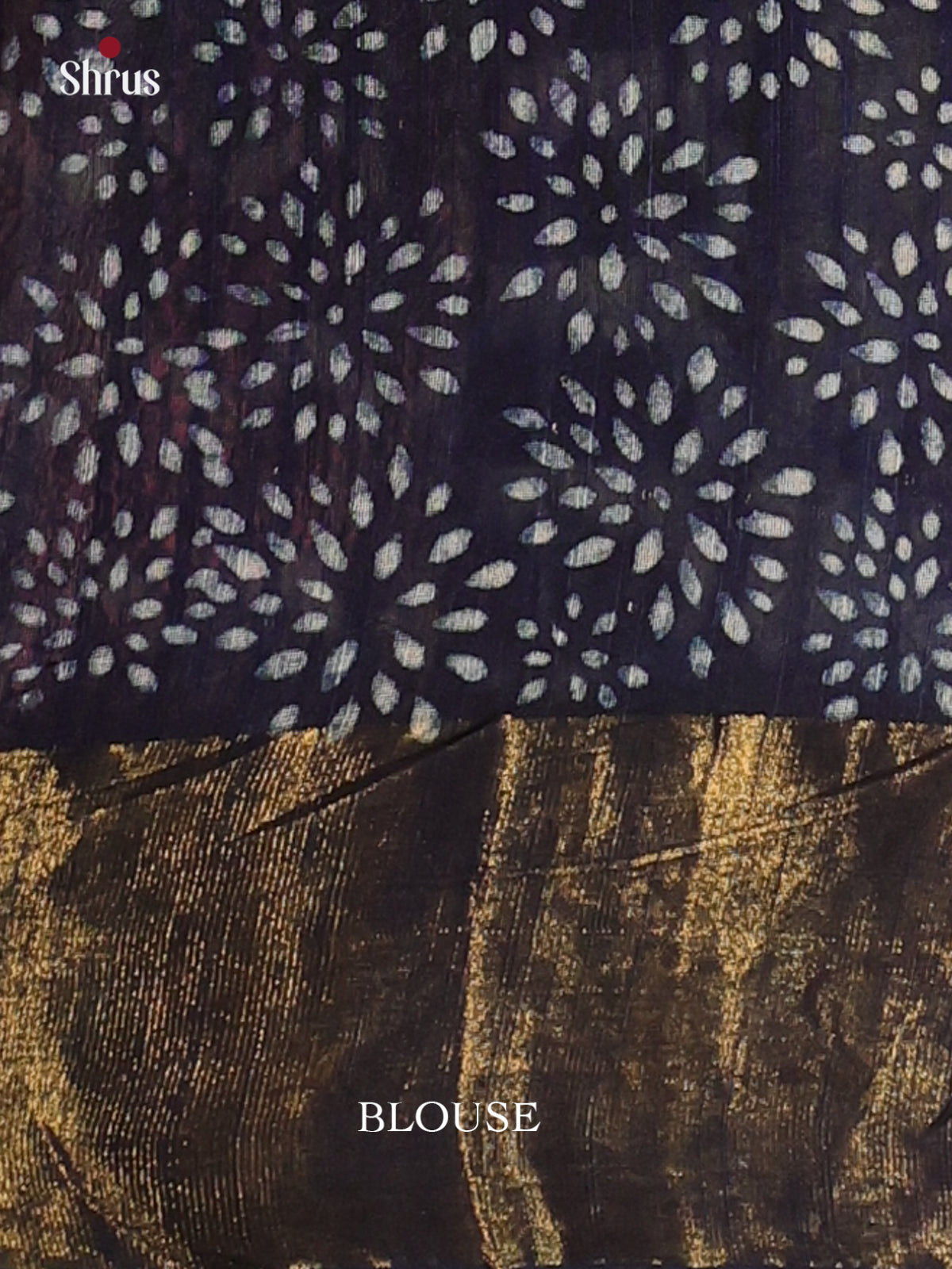 Blue - Semi Chanderi Saree - Shop on Shrus.com