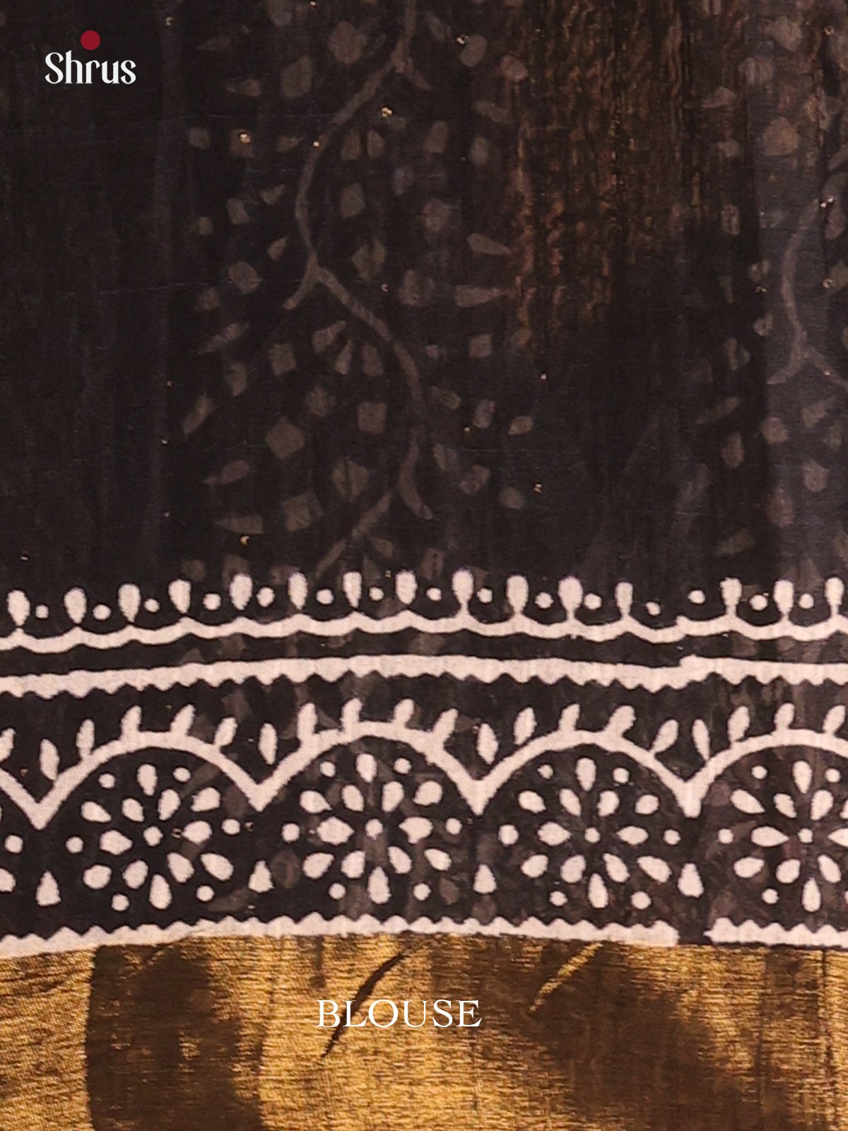 Black- Semi Chanderi Saree - Shop on Shrus.com
