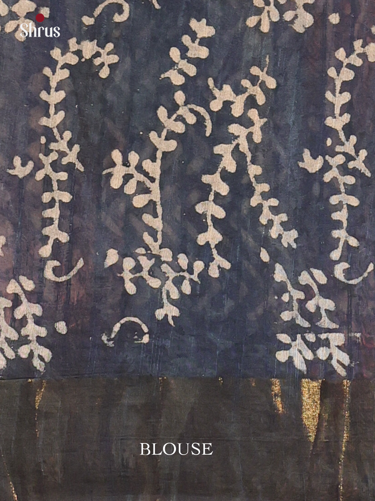 Indigo - Semi Chanderi Saree - Shop on Shrus.com