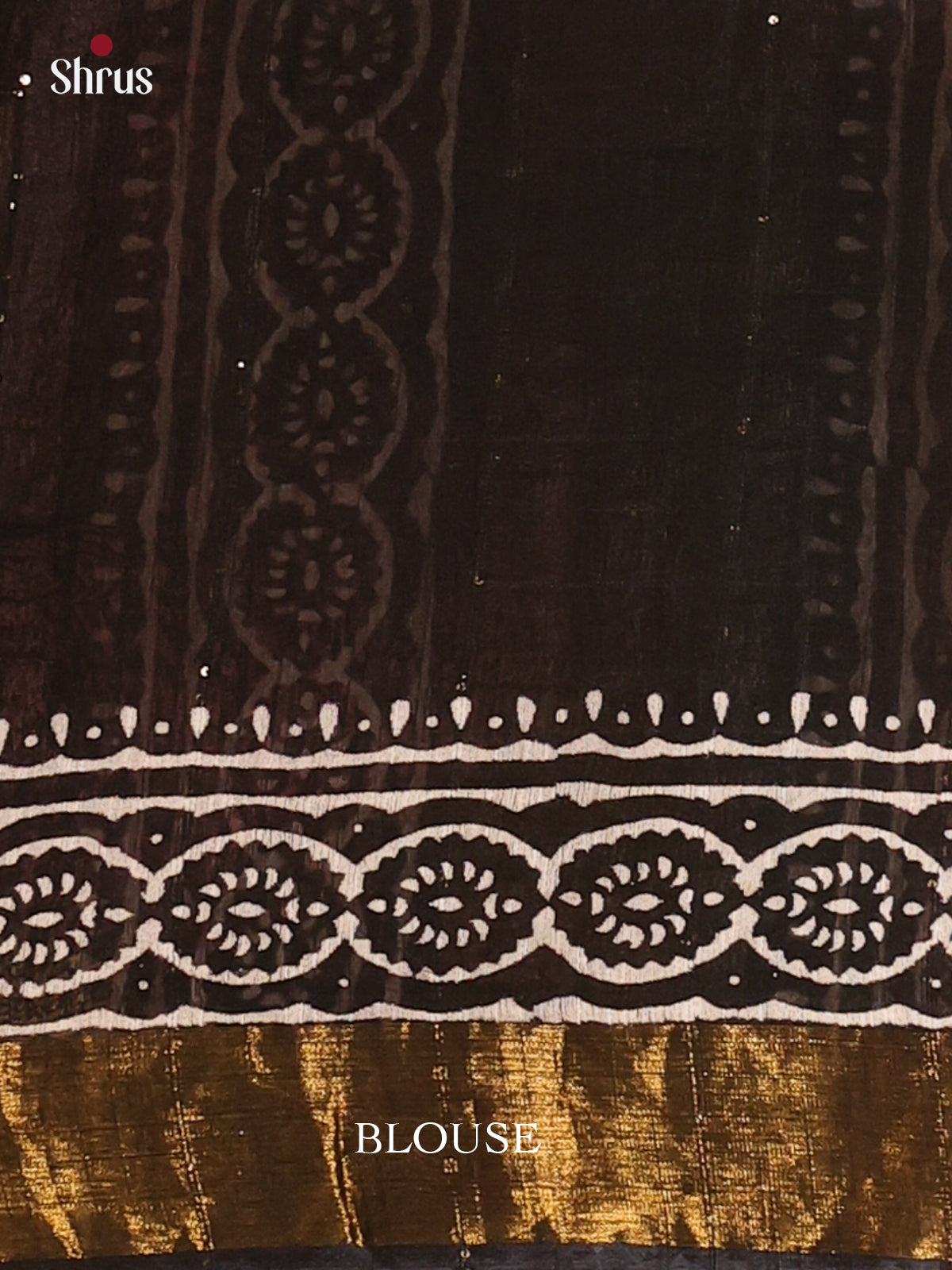 Black - Semi Chanderi Saree - Shop on Shrus.com