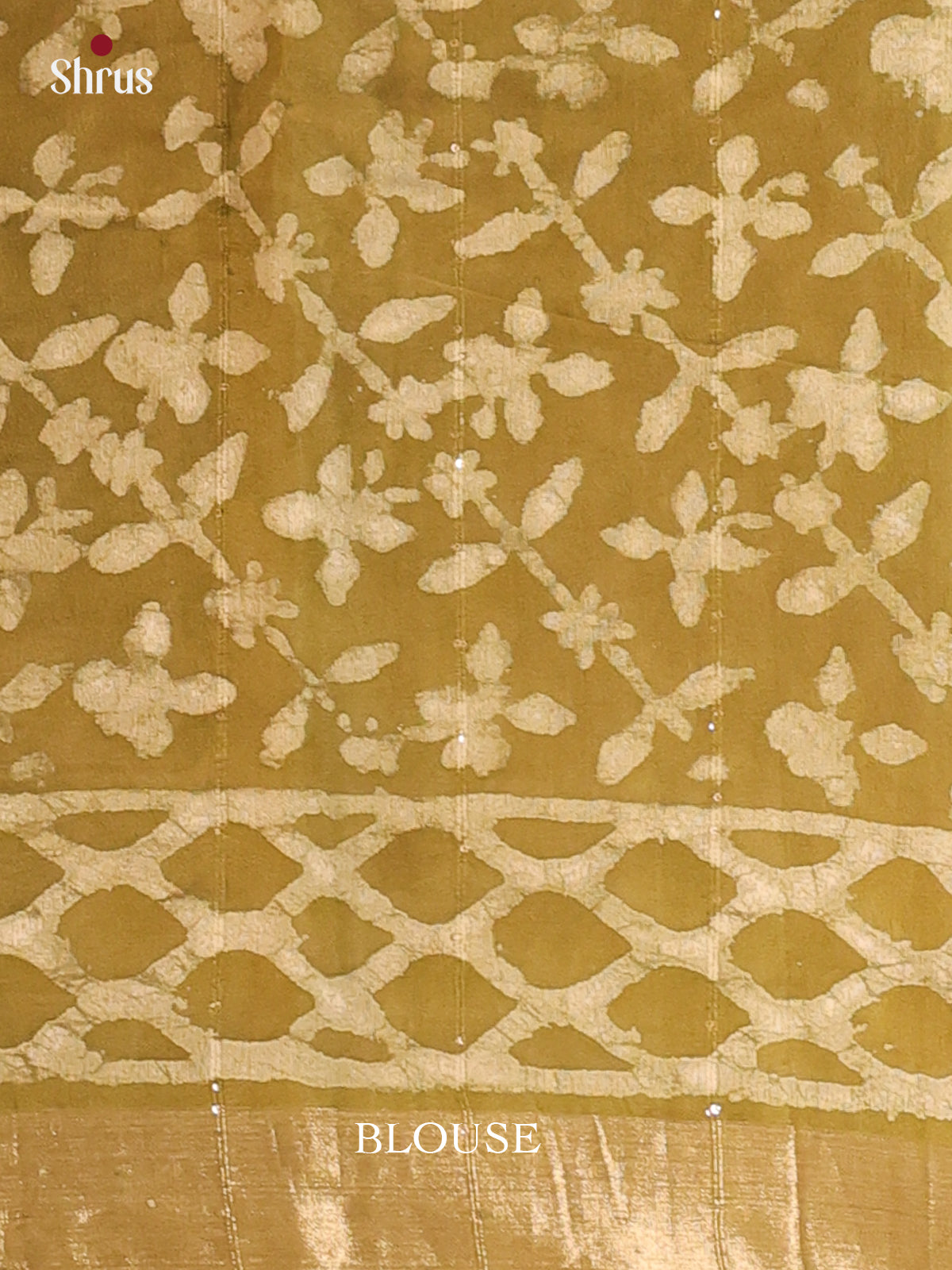 Green - Semi Chanderi Saree - Shop on Shrus.com