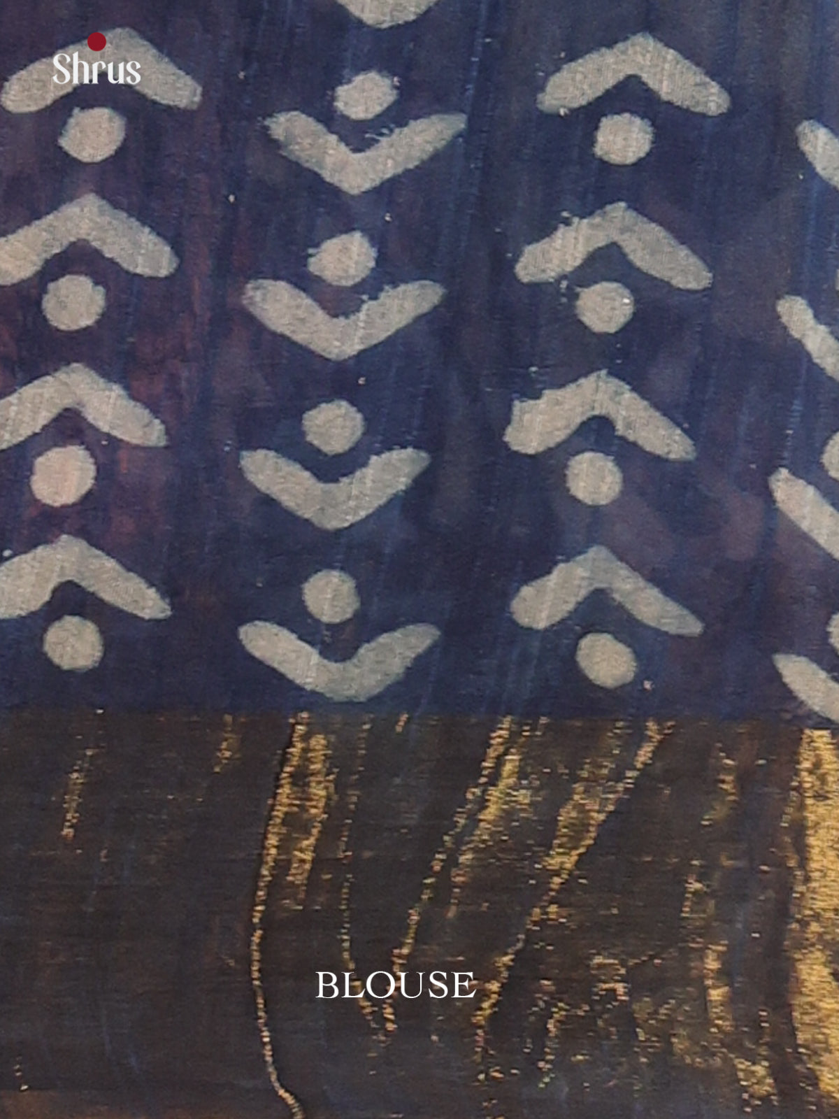 Blue - Semi Chanderi Saree - Shop on Shrus.com