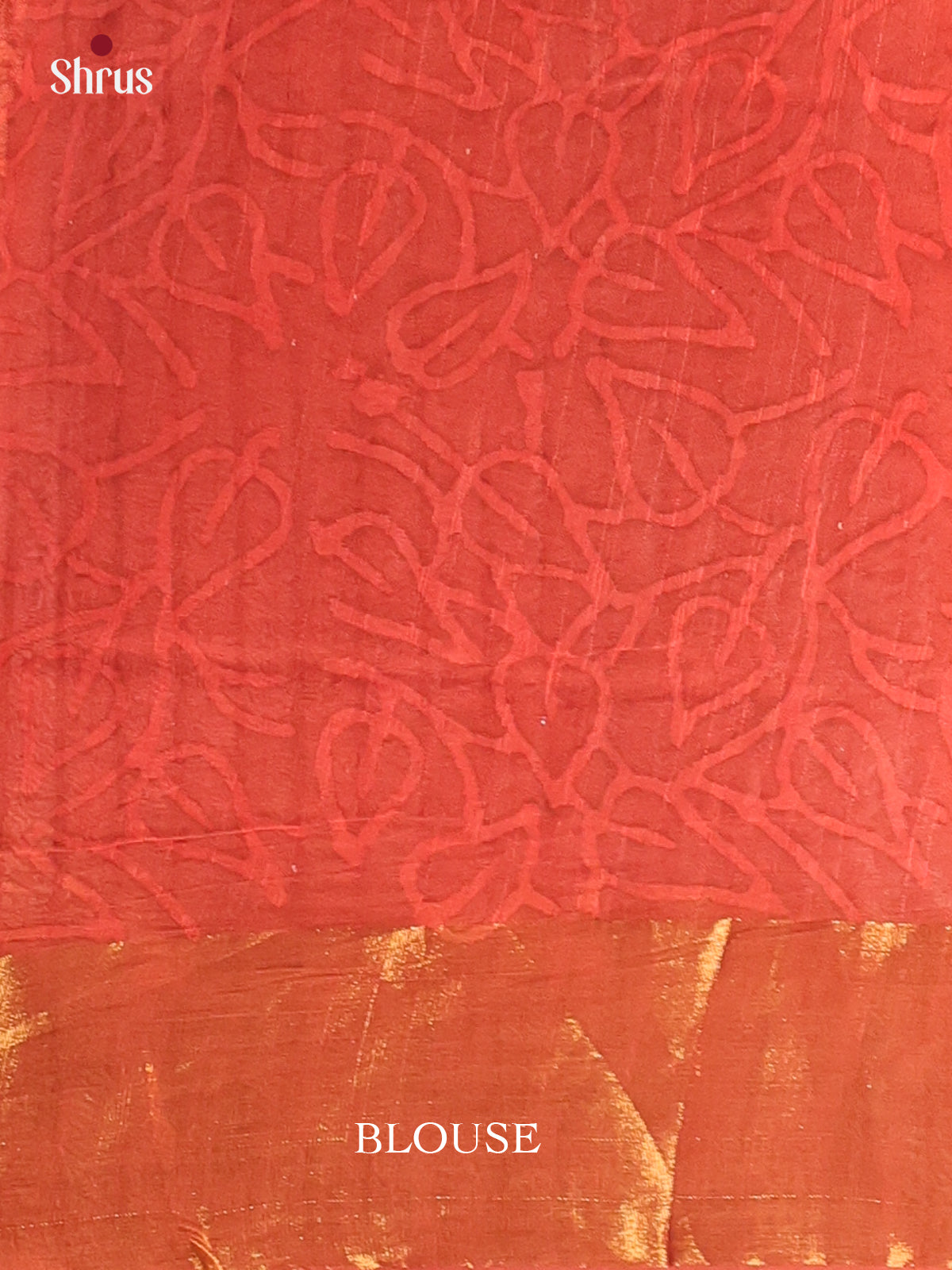 Red- Semi Chanderi Saree - Shop on Shrus.com