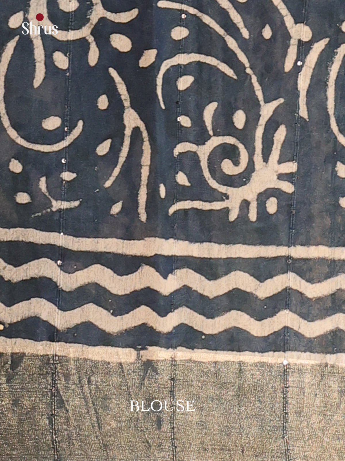 Elephant Black - Semi Chanderi Saree - Shop on Shrus.com