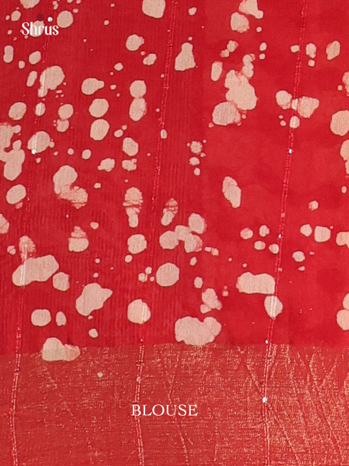 Red - Semi Chanderi Saree - Shop on Shrus.com