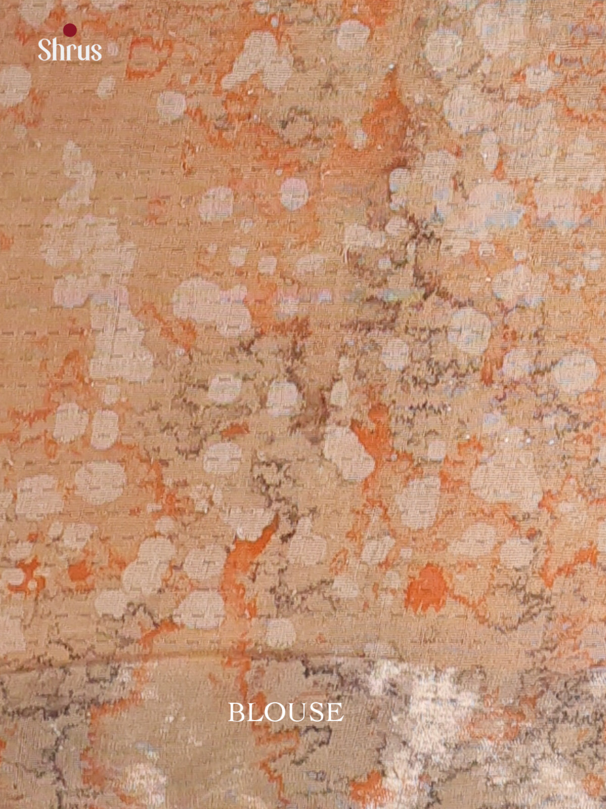 Peach - Semi Chanderi Saree - Shop on Shrus.com