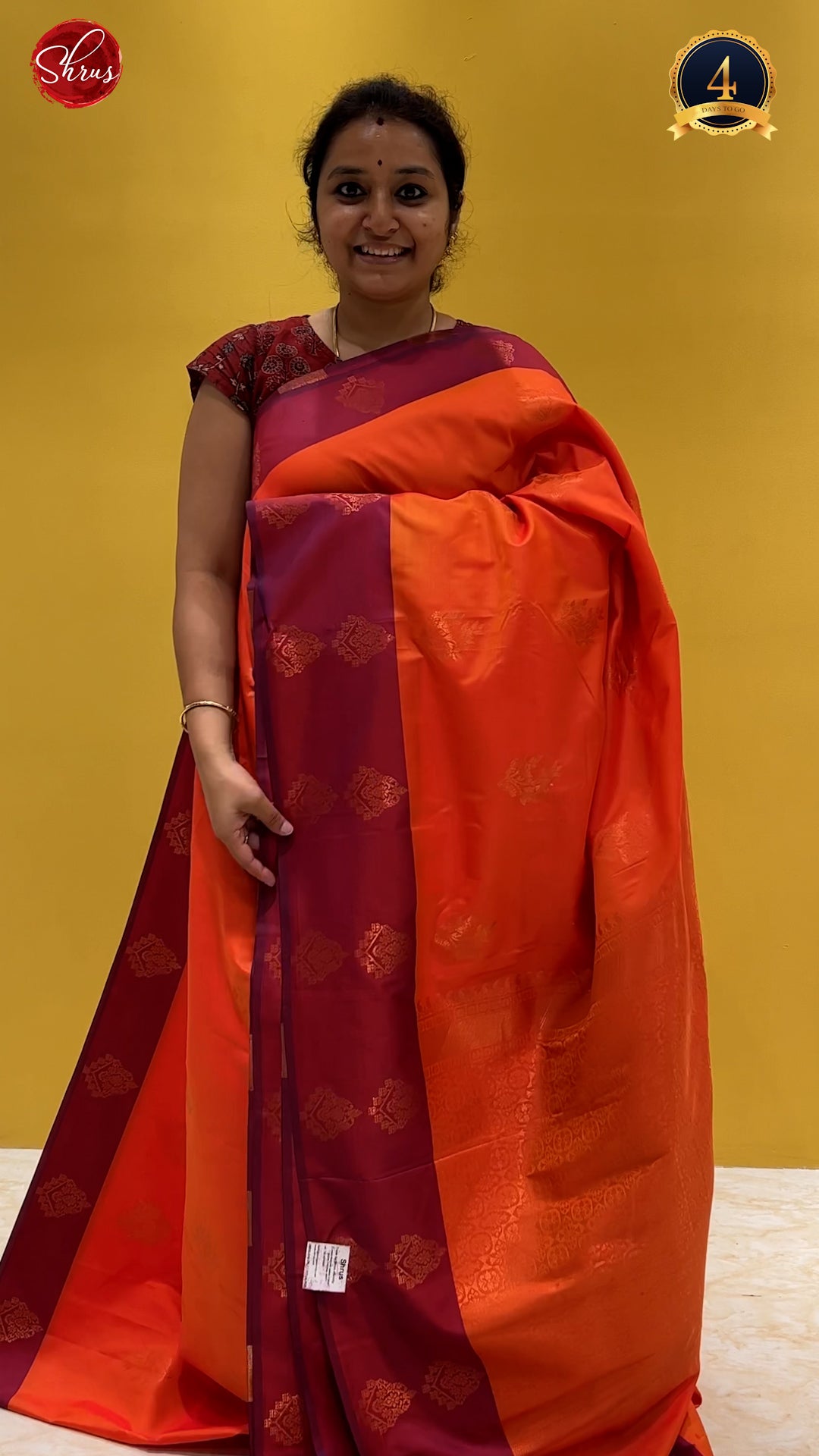 Orange and Pink - Semi Softsilk Saree - Shop on ShrusEternity.com