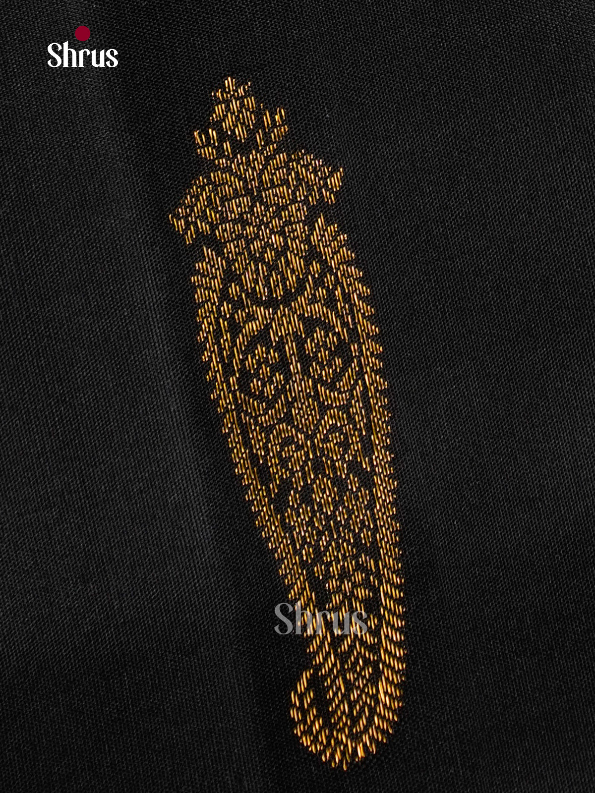 Chic Black Kanchipuram Sarees With Gold Paisley Buttas & Self Border With Peacock & Mandala Blocks