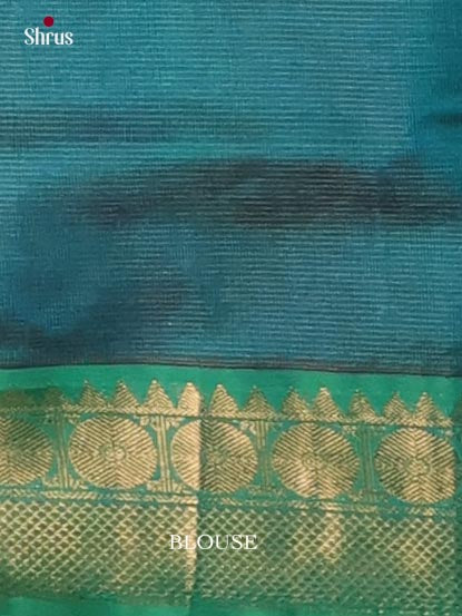 Classic Eggplant Purple Cotton Silk Saree With Plain Body, Peacock Green Zari Border & Chit Pallu 2