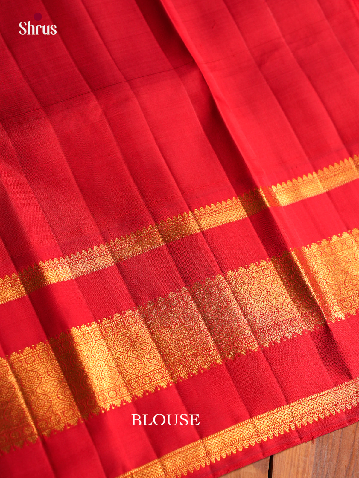 Classic Orange Pattu Saree With Zari Buttas | Crimson Red Border With Zari Bands & Pallu