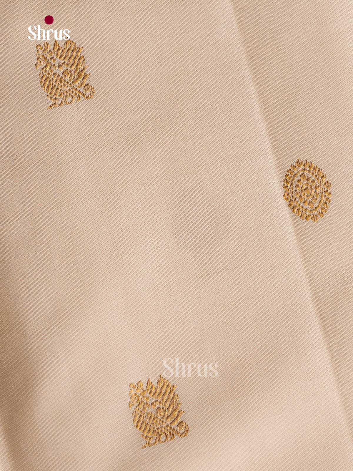 Classy Cream Kanchipuram Pattu Saree With Rudraksh & Annapakshi Buttas | Magenta Pink Rettapet Zari Border