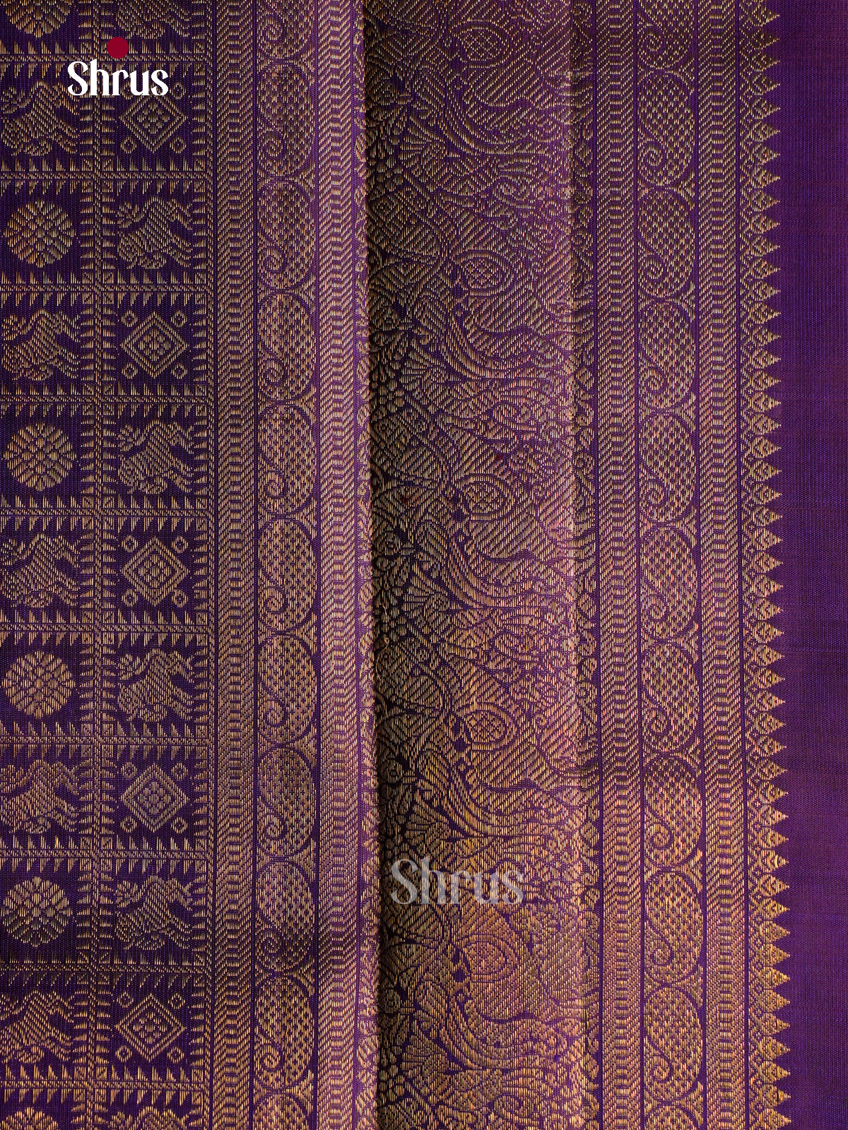 Classy Dark Purple Pattu Saree With Horizontal Stripes | Self Zari Border & Brocade Pallu