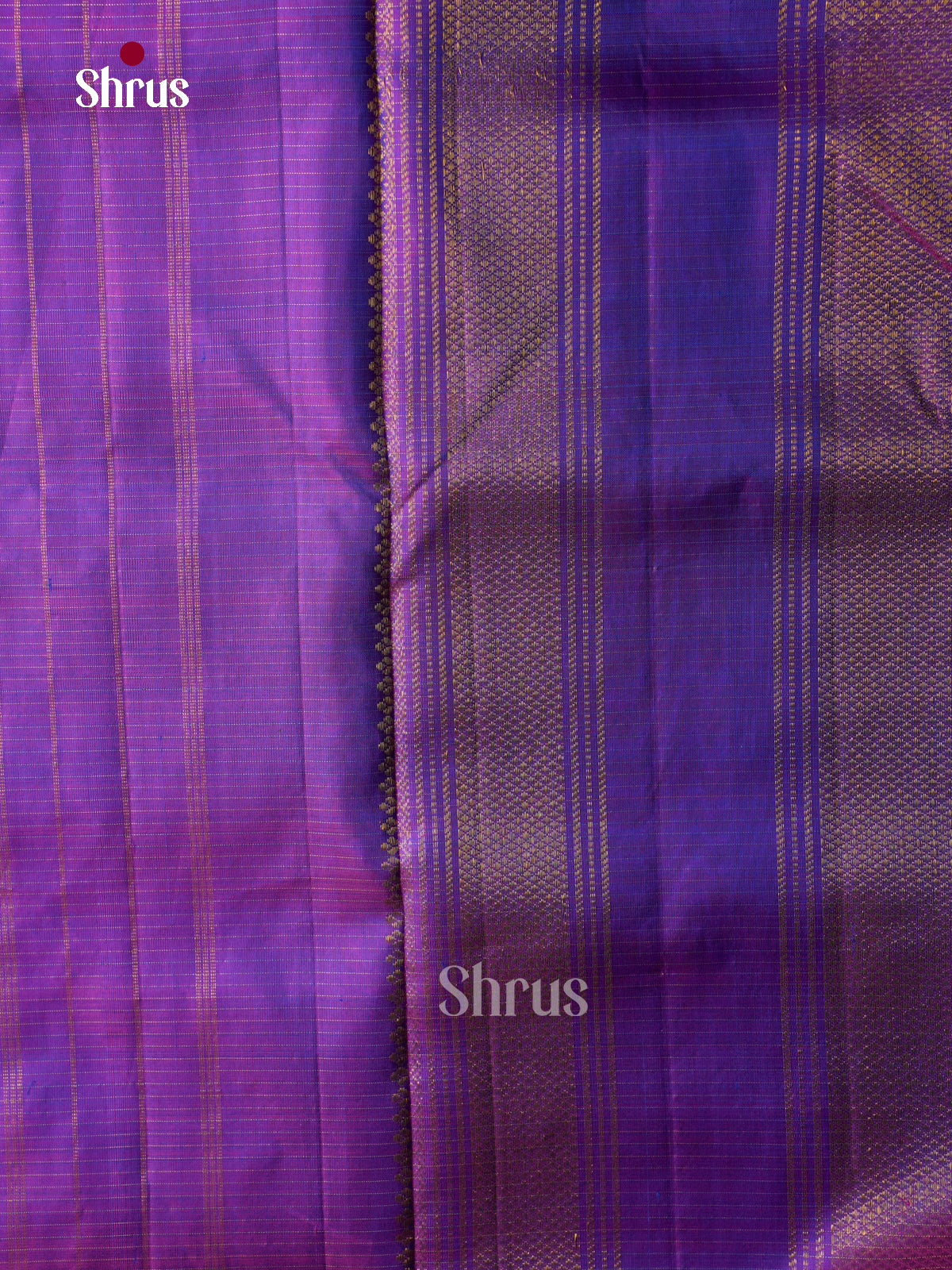 Classy Dual Tone Blue 9Yards Pattu Sarees With Small Checks | Violet Zari Border & Pallu