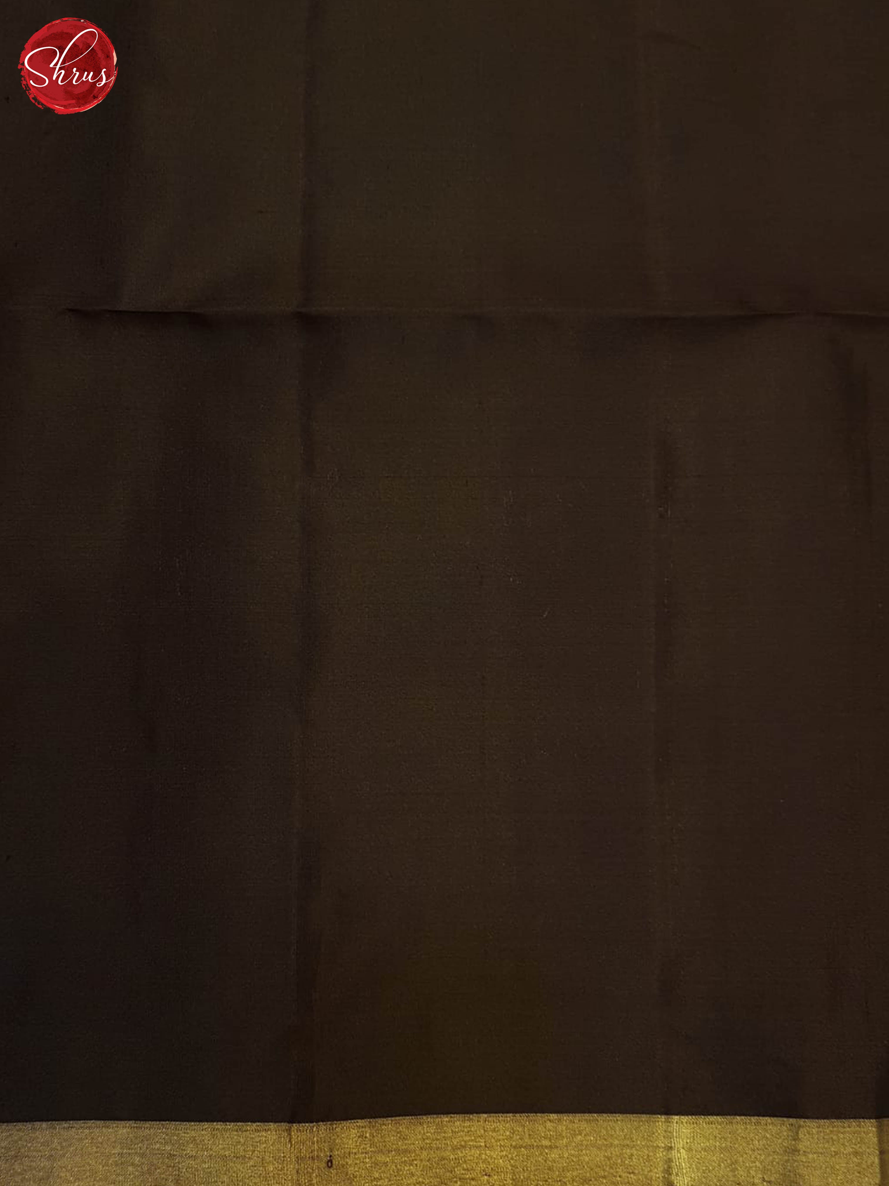 Ethnic Cream Silk Saree With Ikat Floral Pattern, Brown Zari Border & Pallu