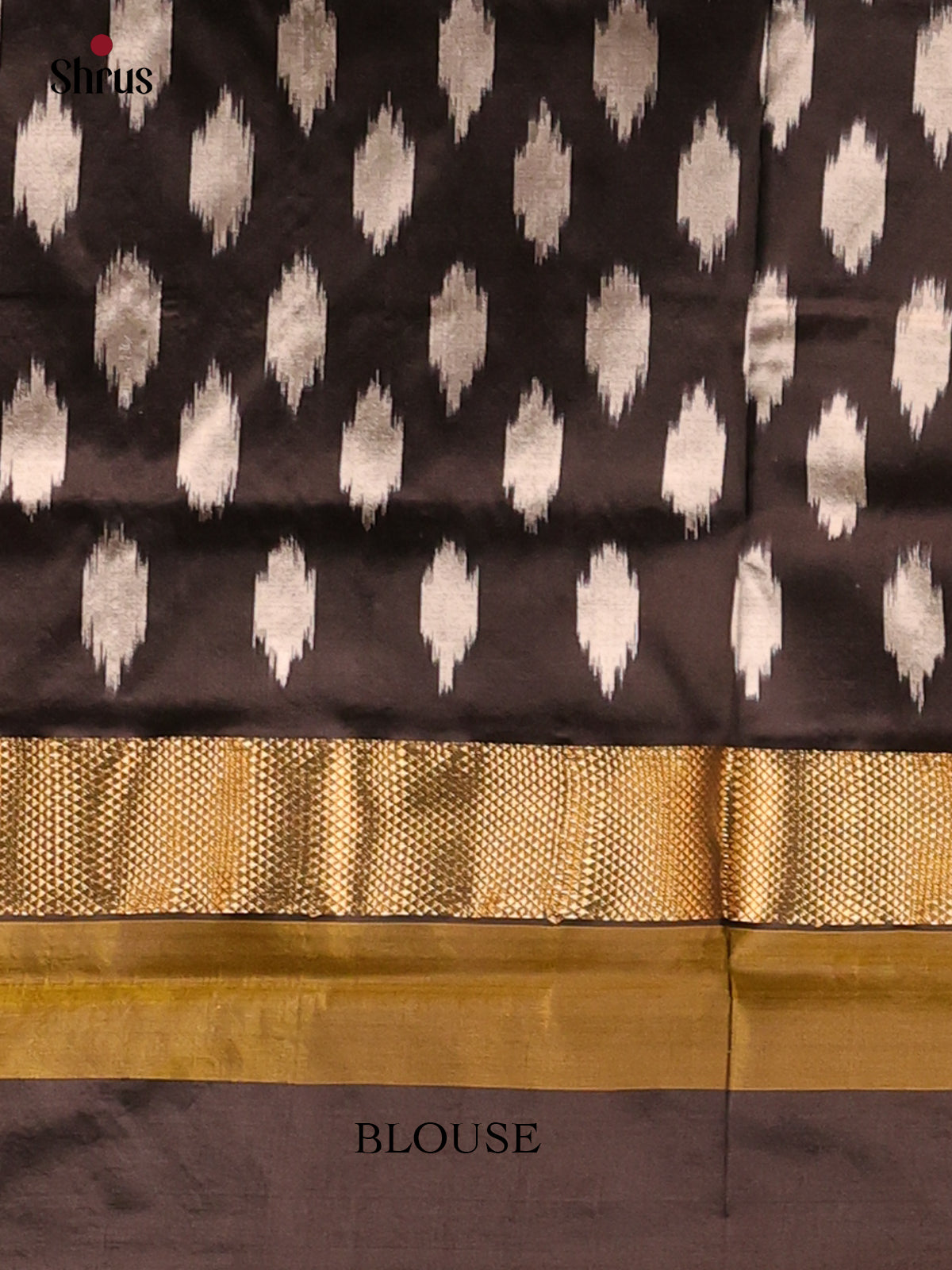 Ivory & Black - Ikkat Silk Saree - Shop on Shrus.com