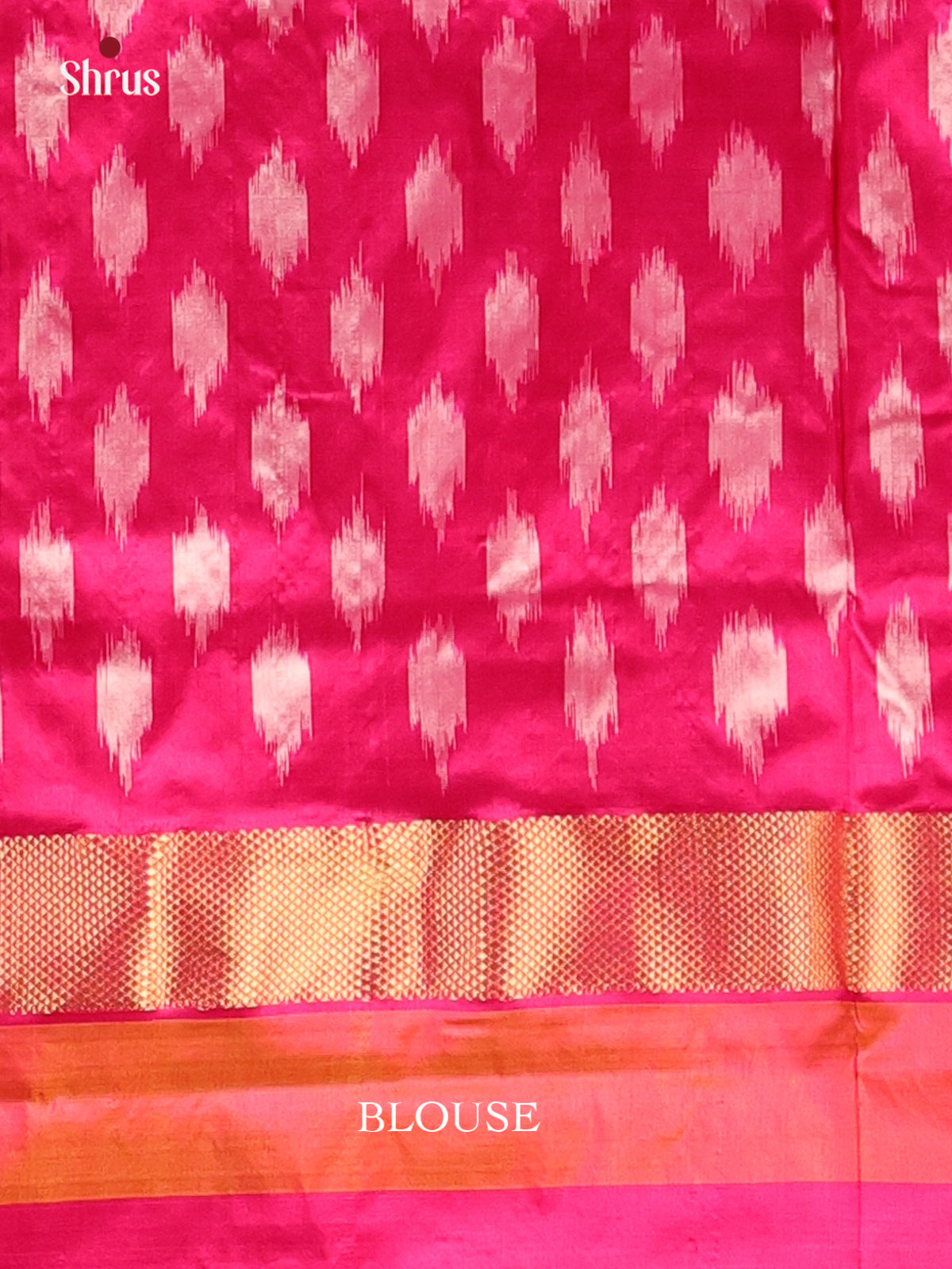 Cream & Pink - Ikkat Silk Saree - Shop on Shrus.com