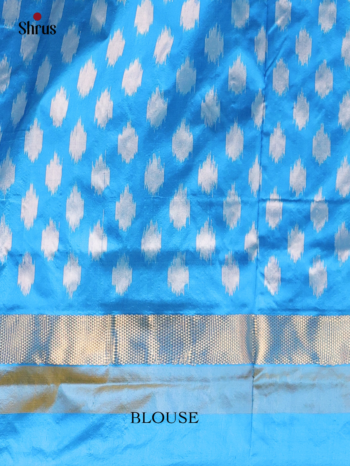Grey & Blue - Ikkat Silk Saree - Shop on Shrus.com