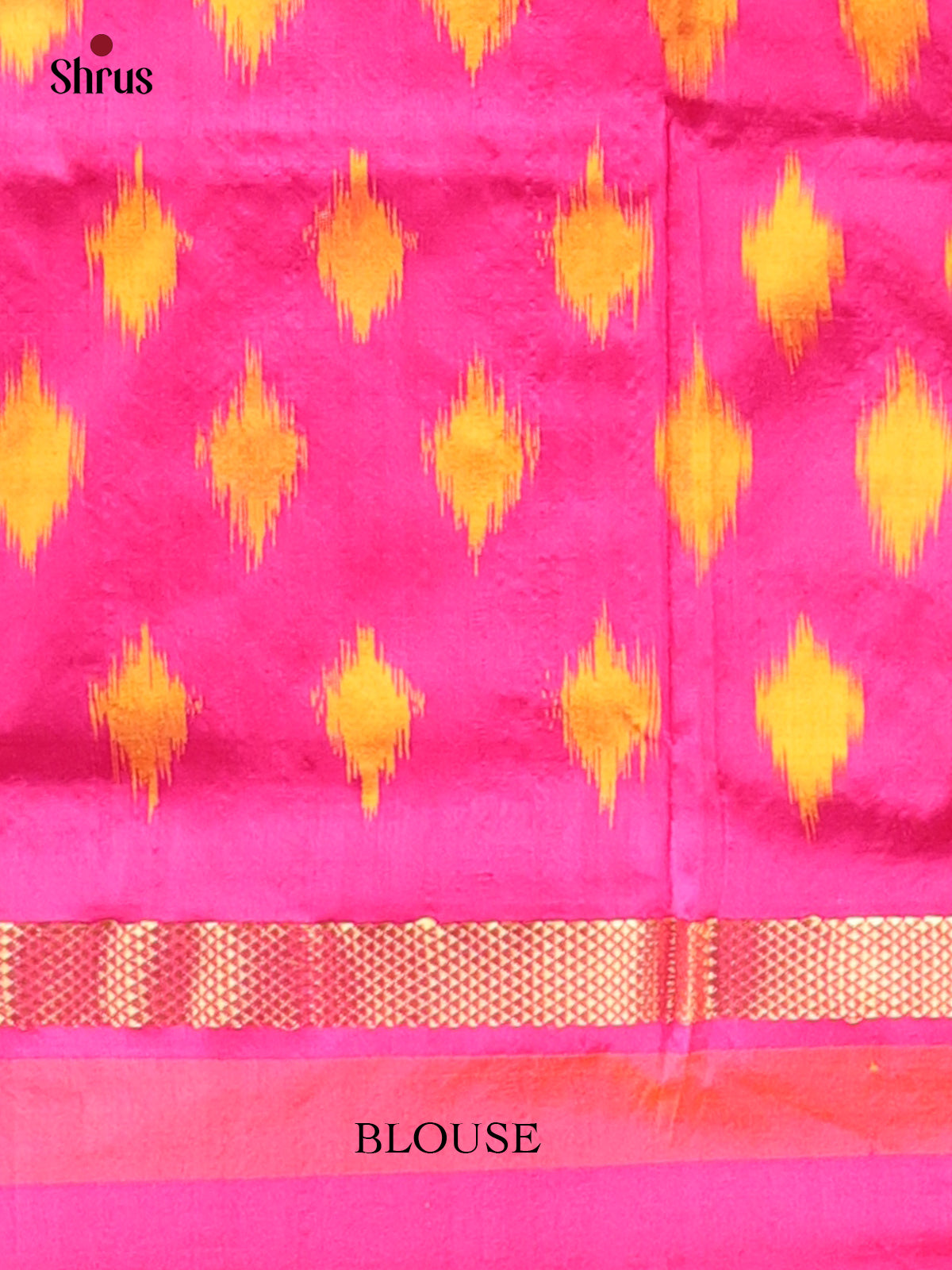 Mambazha Yellow & Pink - Ikkat Silk Saree - Shop on Shrus.com