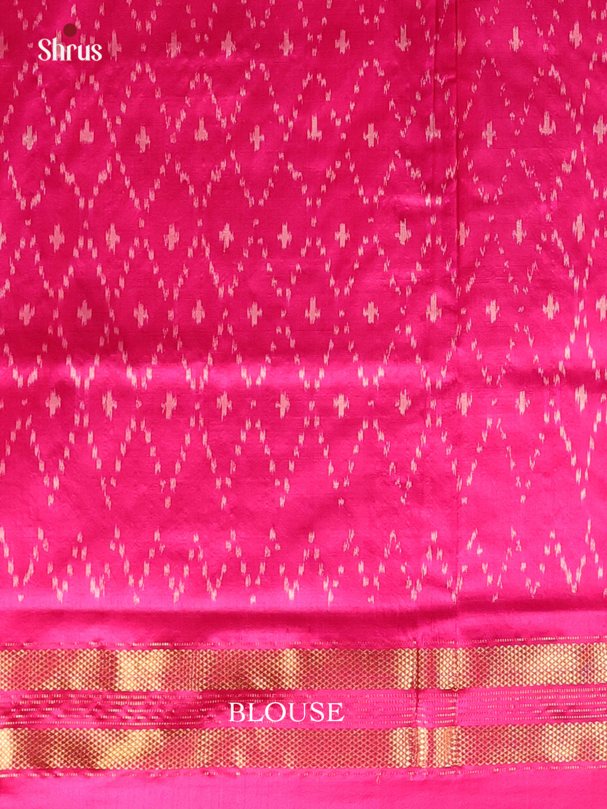 Cream & Pink - Ikkat Silk Saree - Shop on Shrus.com