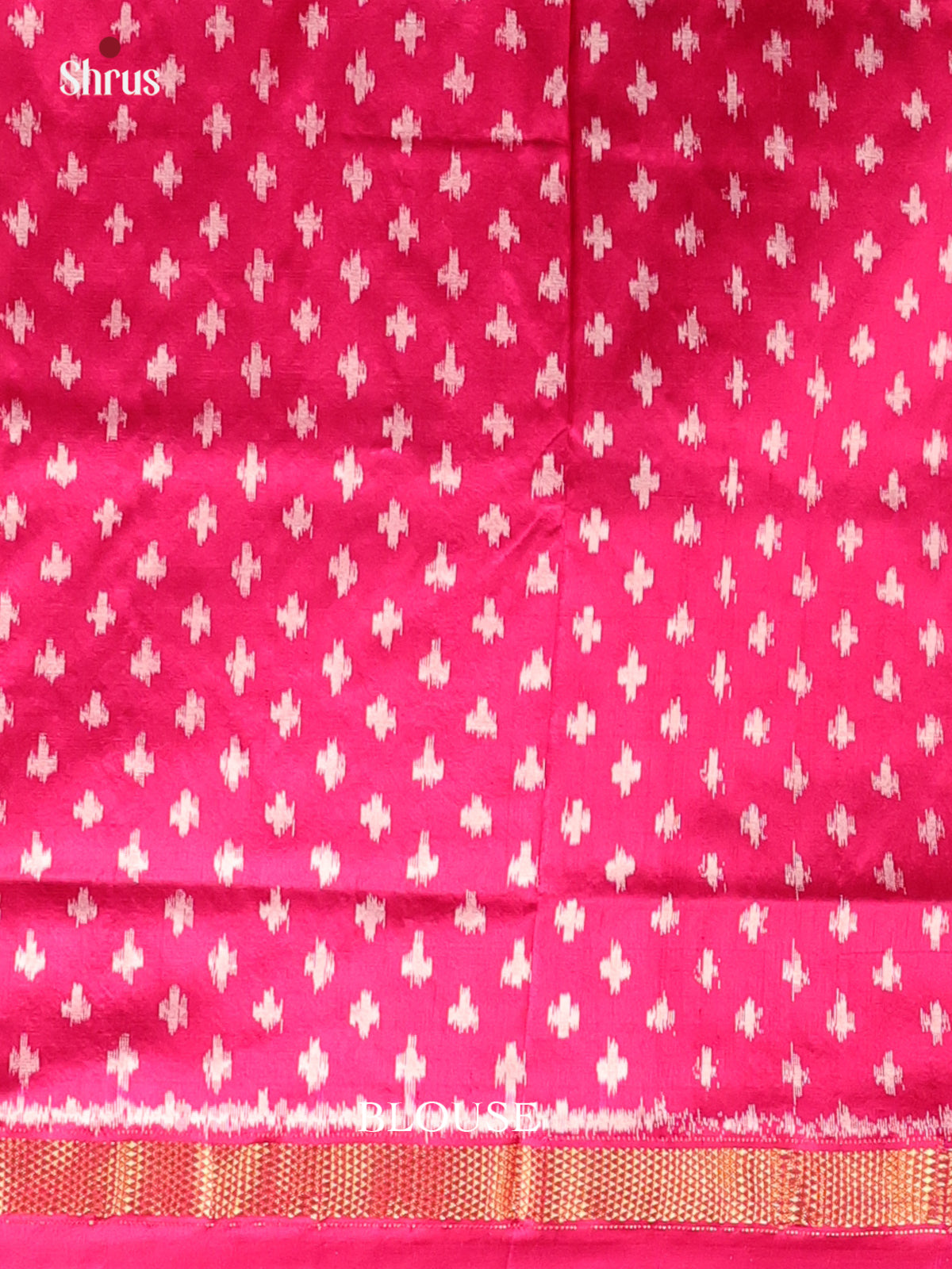 Blue & Pink - Ikkat Silk Saree - Shop on Shrus.com