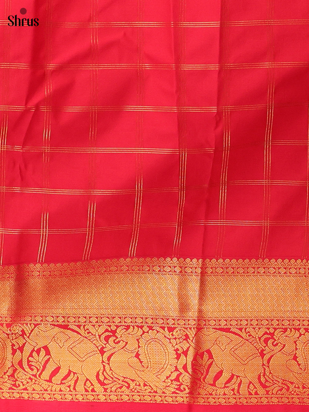 Blue & Red- Bangalori silk Saree - Shop on Shrus.com