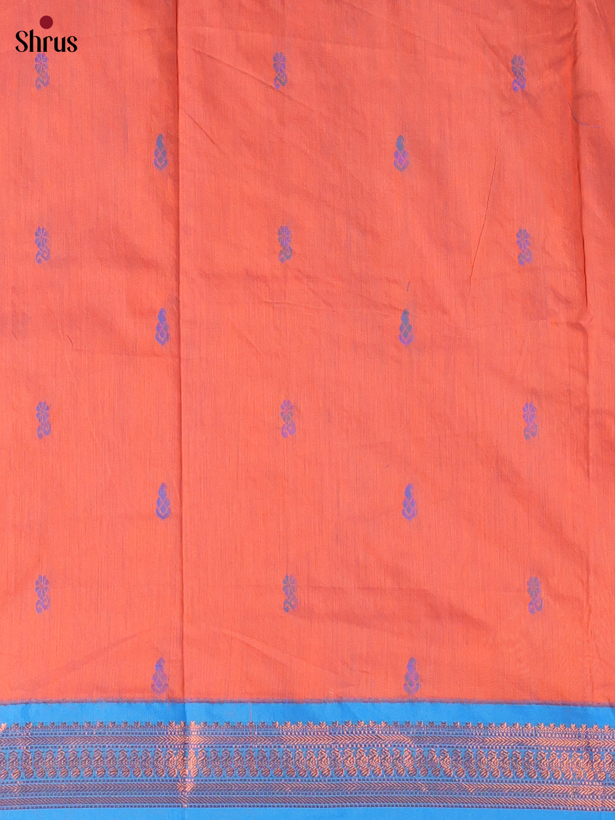 Orange & Blue - Kalyani Cotton salwar unstitch - Shop on Shrus.com