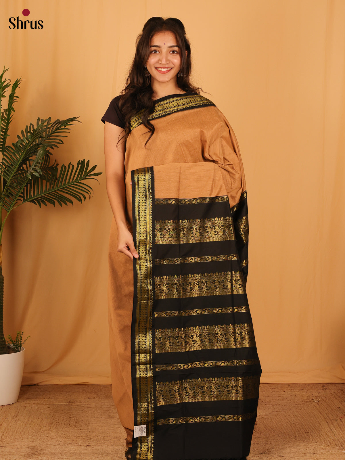 Biscuit & Black - Kalyani Cotton Saree - Shop on Shrus.com