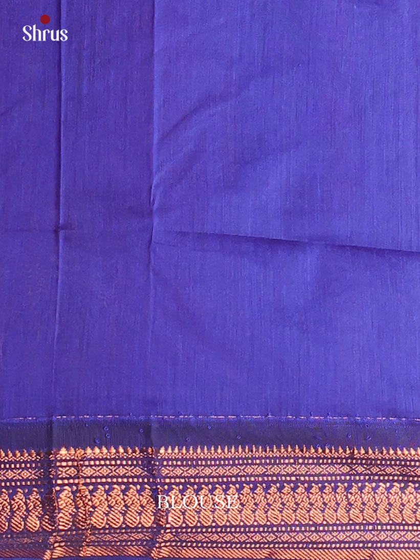 Maroon & Blue- Kalyani Cotton Saree - Shop on Shrus.com