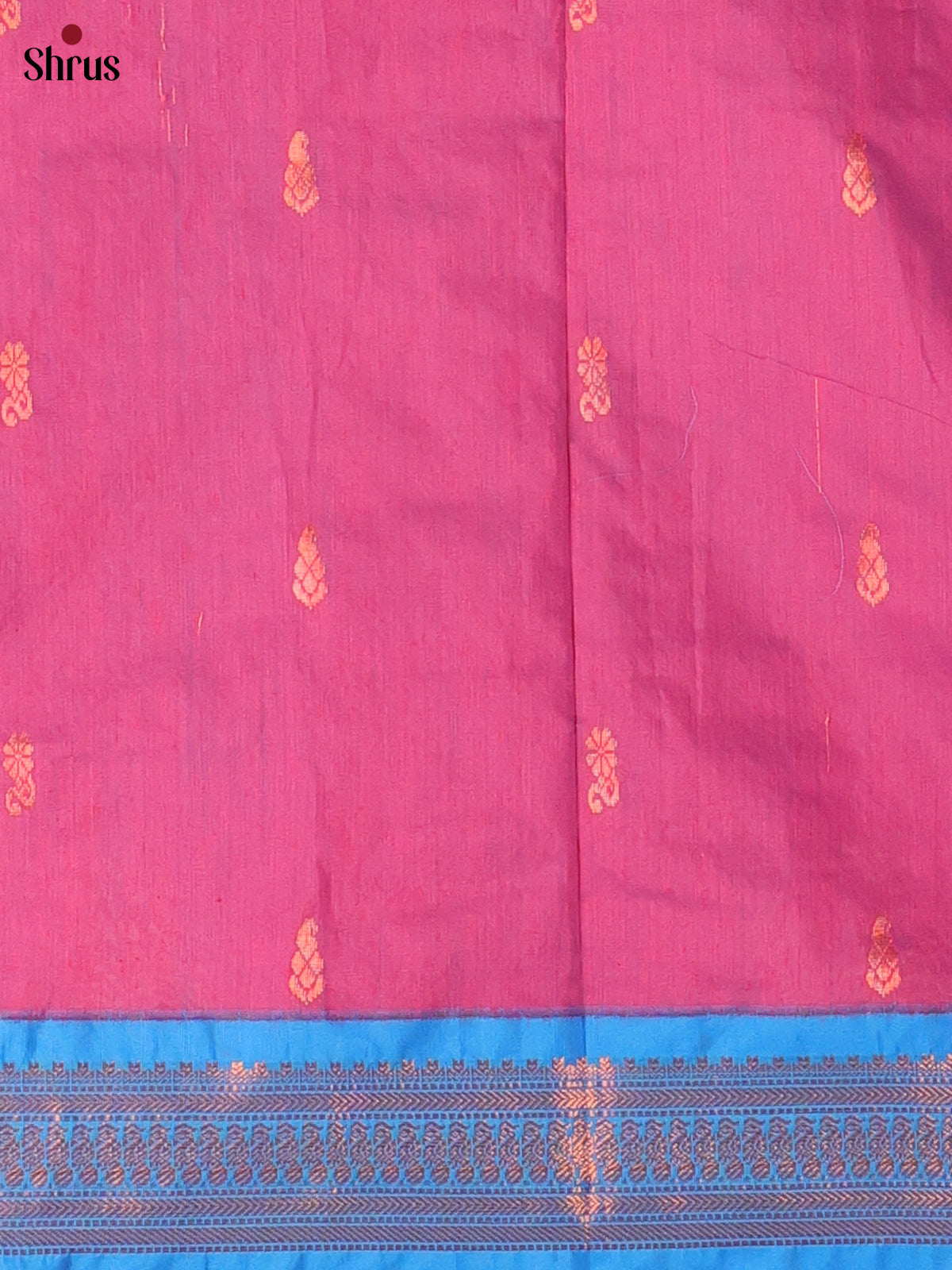 Pink & Blue - Kalyani Cotton unstitched Top & Dupatta - DAS03036 - Shop on Shrus.com