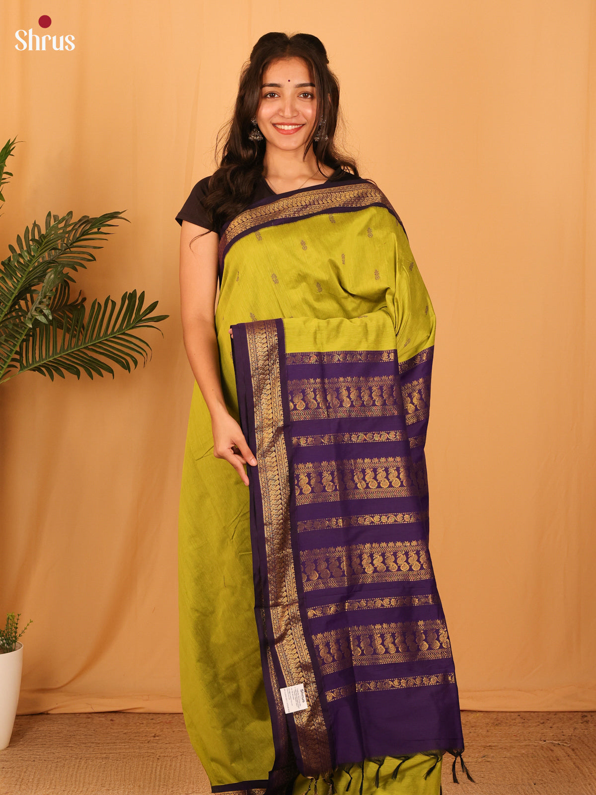 Green & Violet - Kalyani Cotton Saree - Shop on Shrus.com