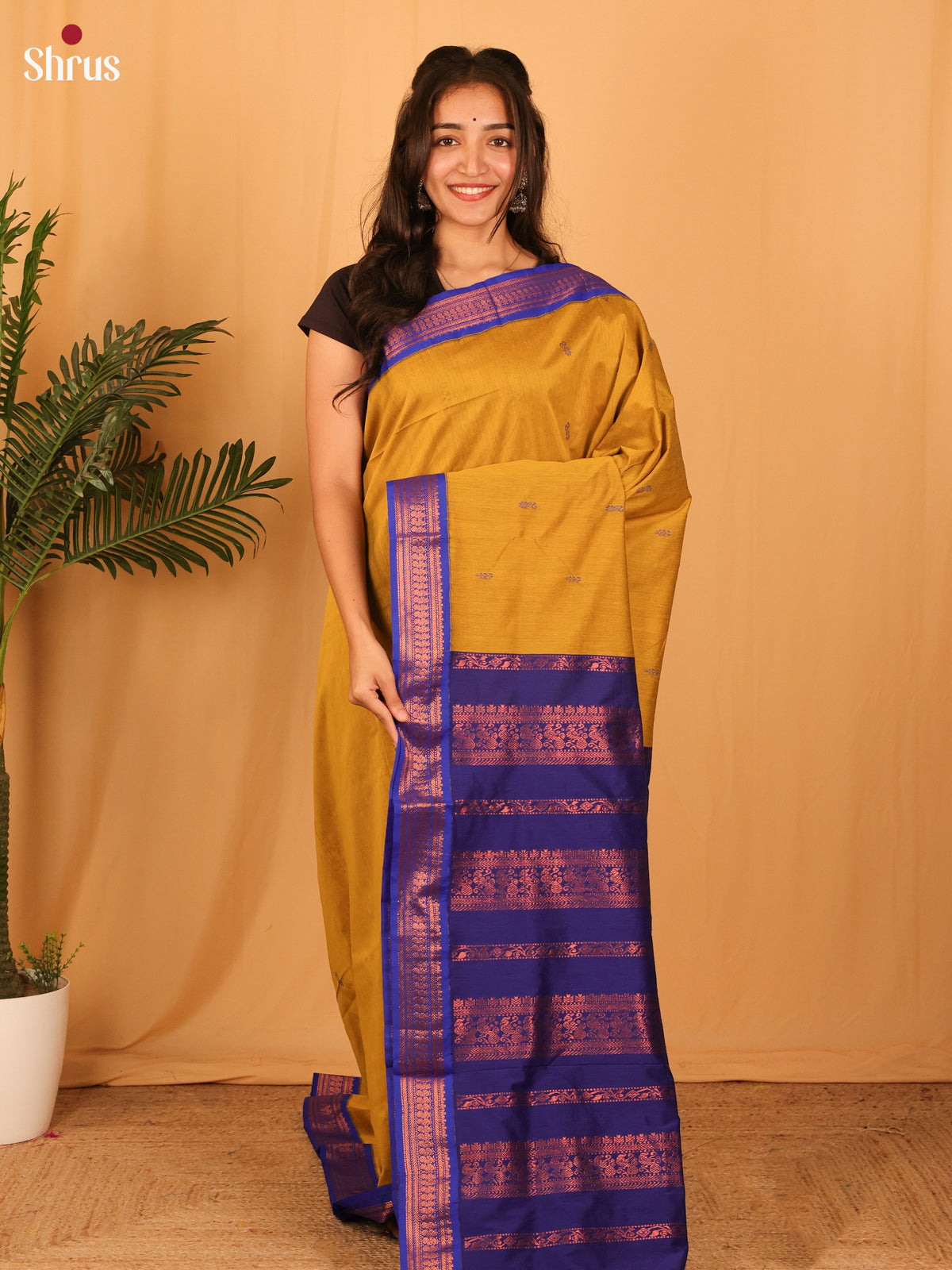 Mustard & Violet - Kalyani Cotton Saree - Shop on Shrus.com