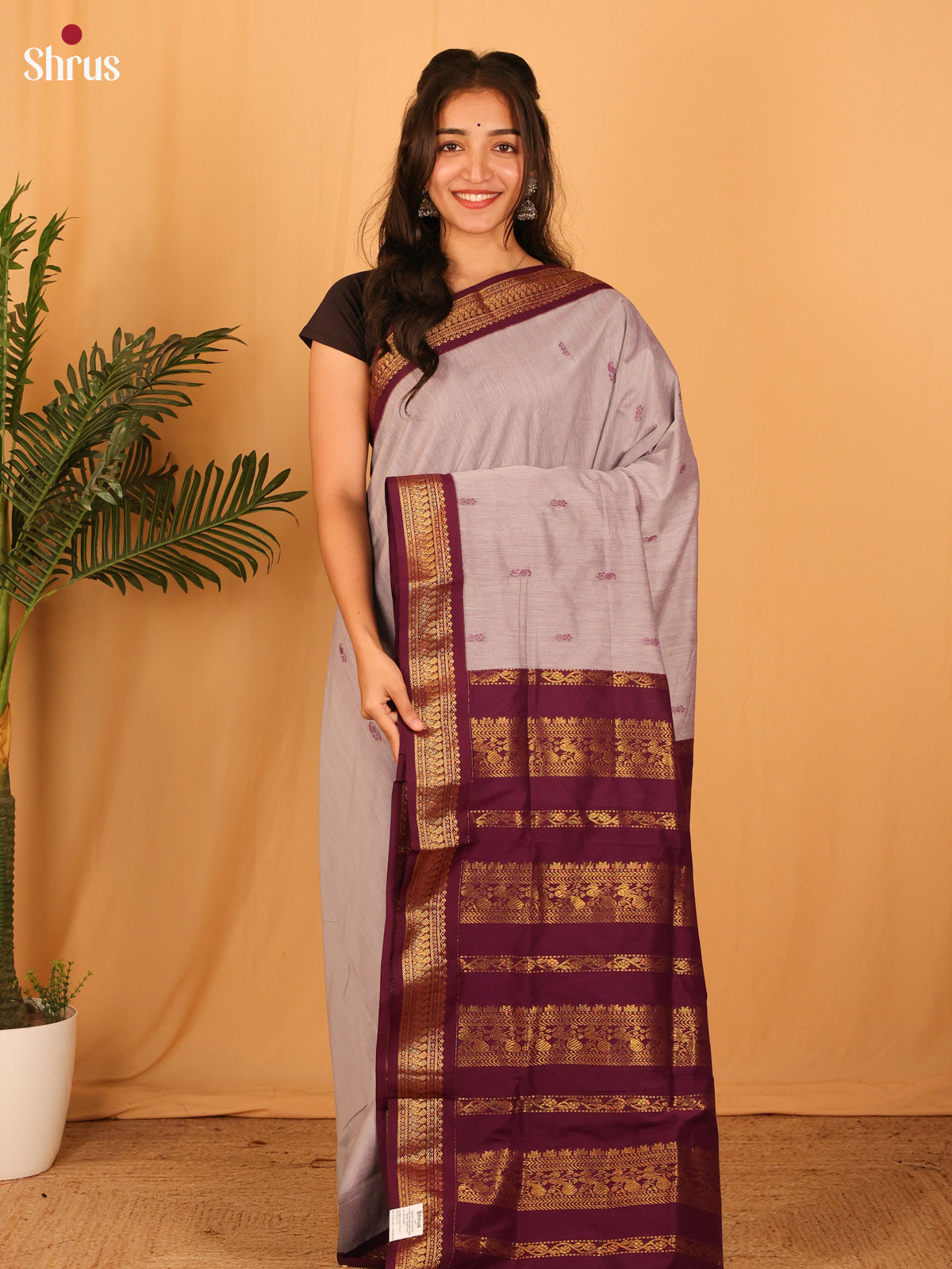 Lavender & Violet- Kalyani Cotton Saree - Shop on Shrus.com