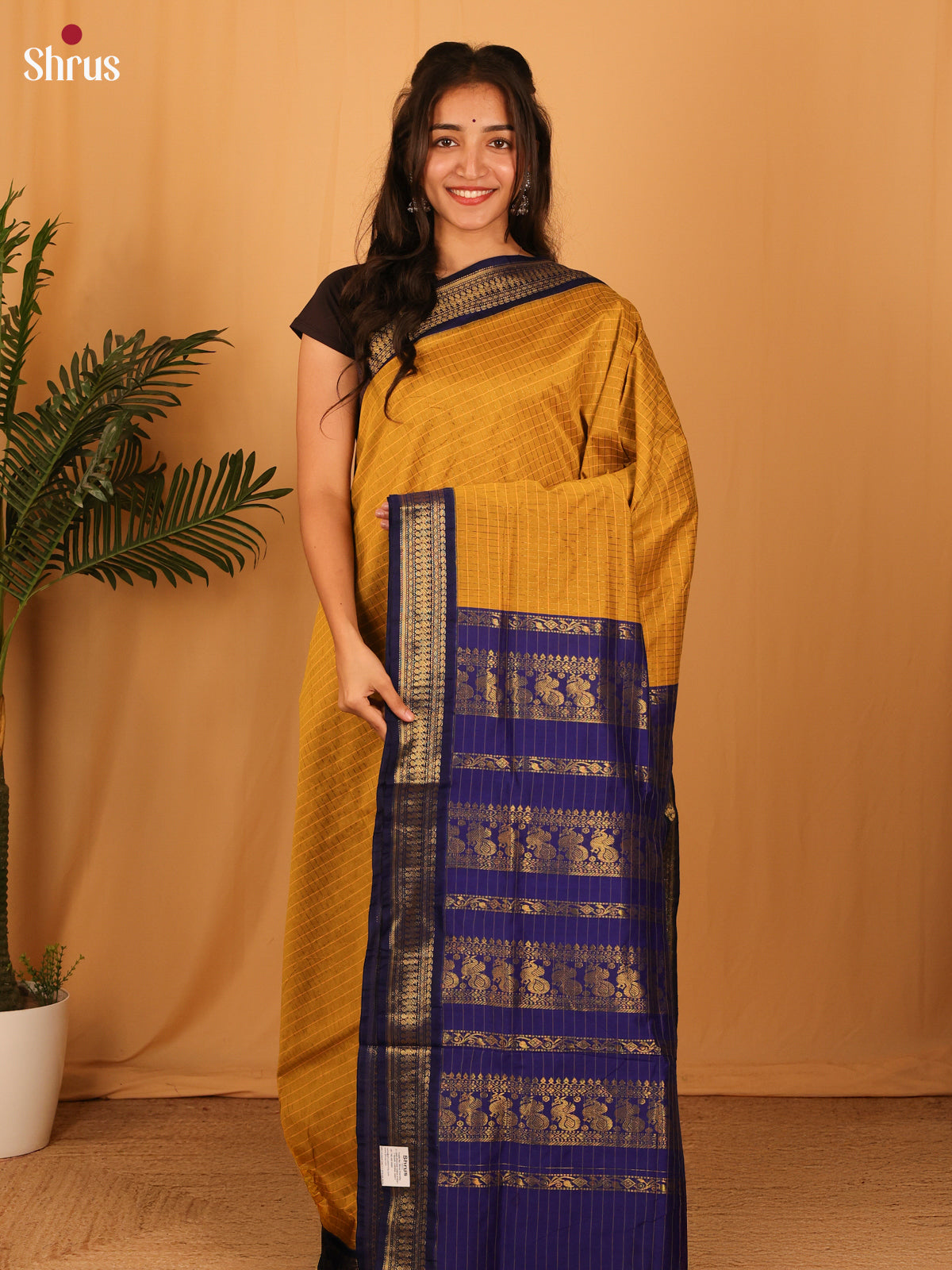 Mustard & Violet - Kalyani Cotton Saree - Shop on Shrus.com