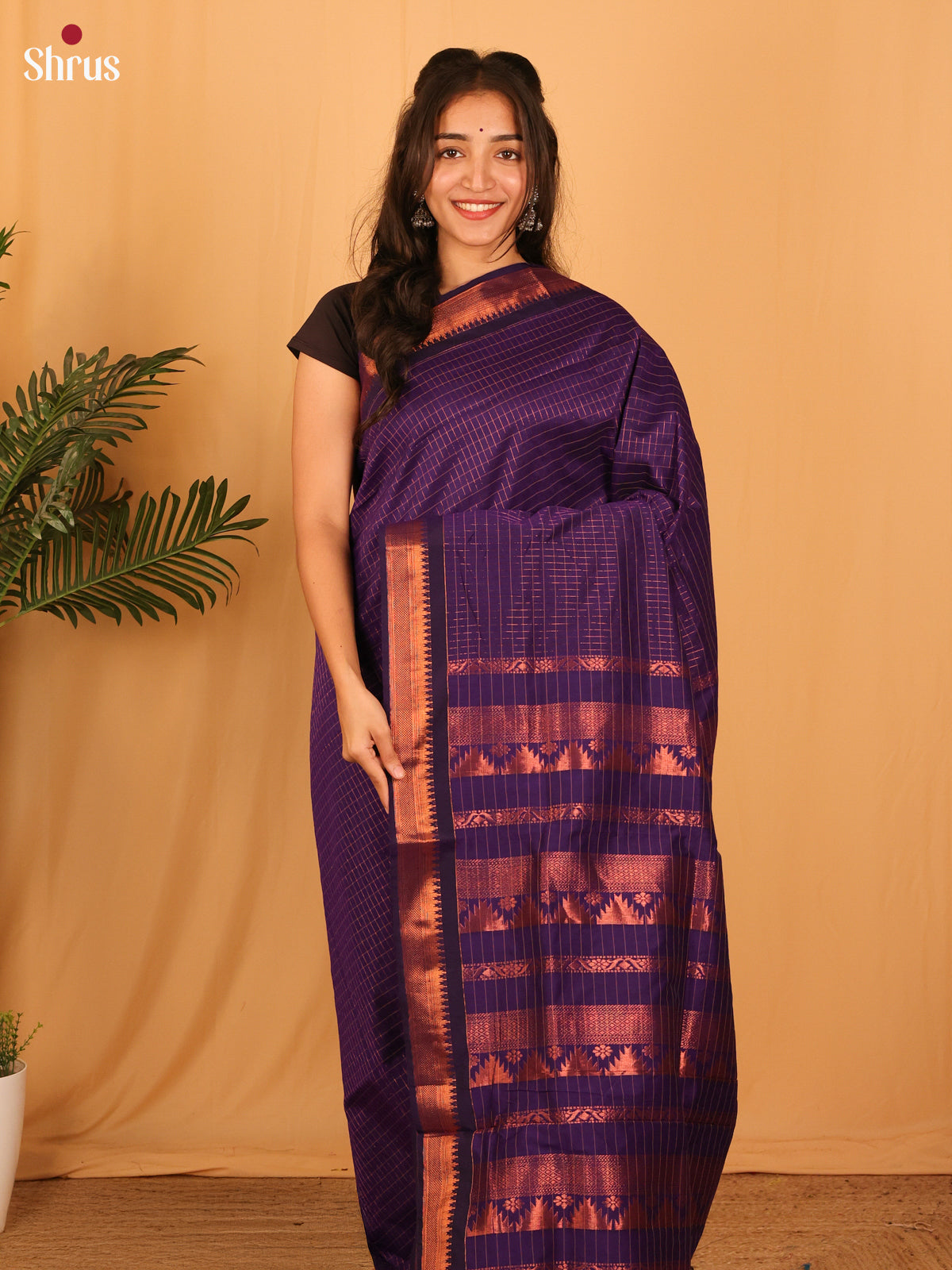 Violet - Kalyani Cotton Saree - Shop on Shrus.com