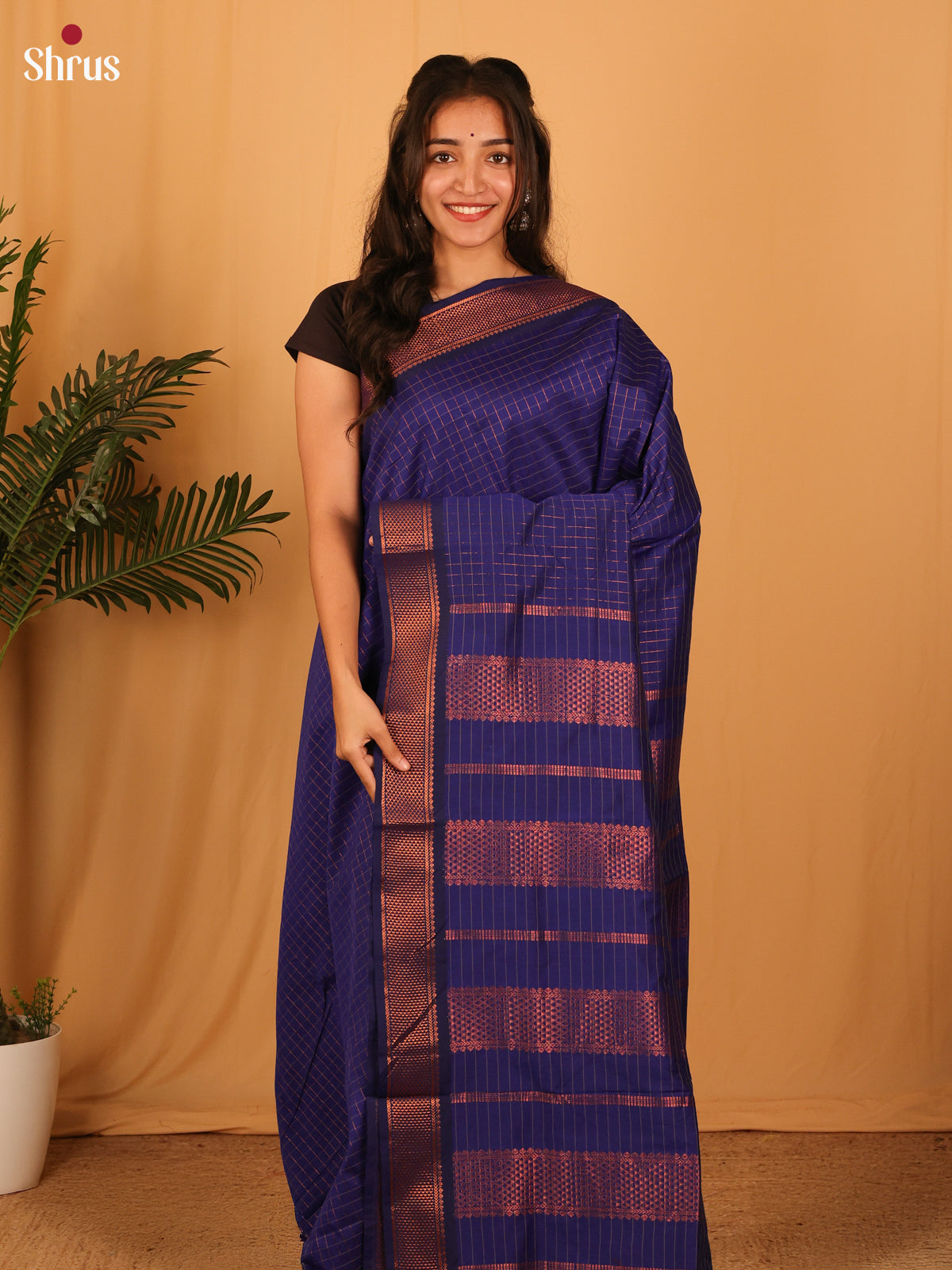 Violet- Kalyani Cotton Saree - Shop on Shrus.com
