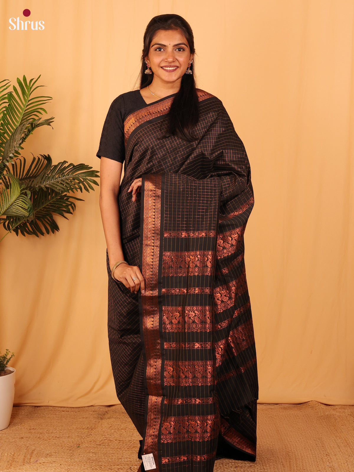 Black - Kalyani Cotton Saree - Shop on Shrus.com