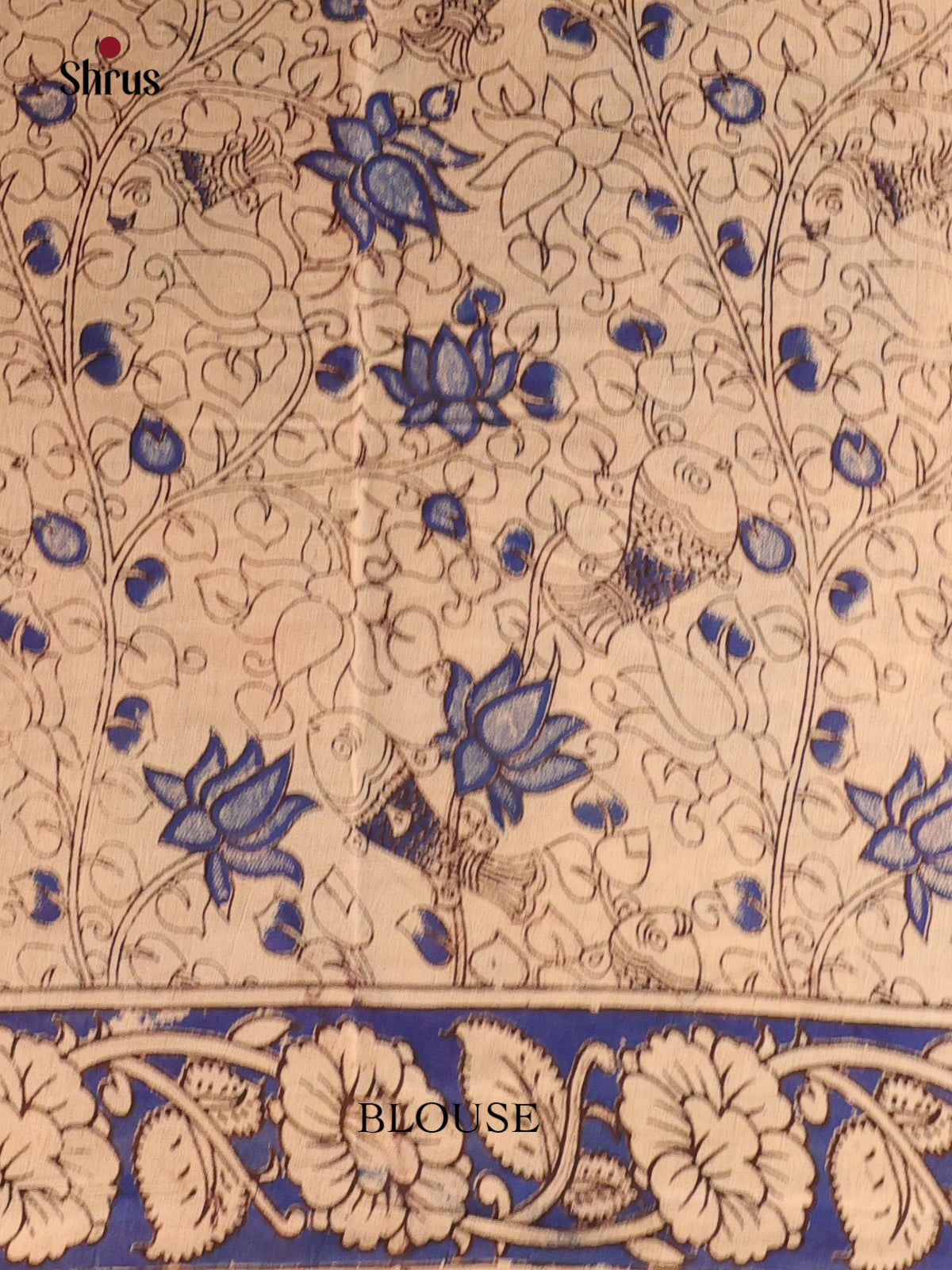 beige & Violet - kalamkari-cotton Saree - Shop on Shrus.com