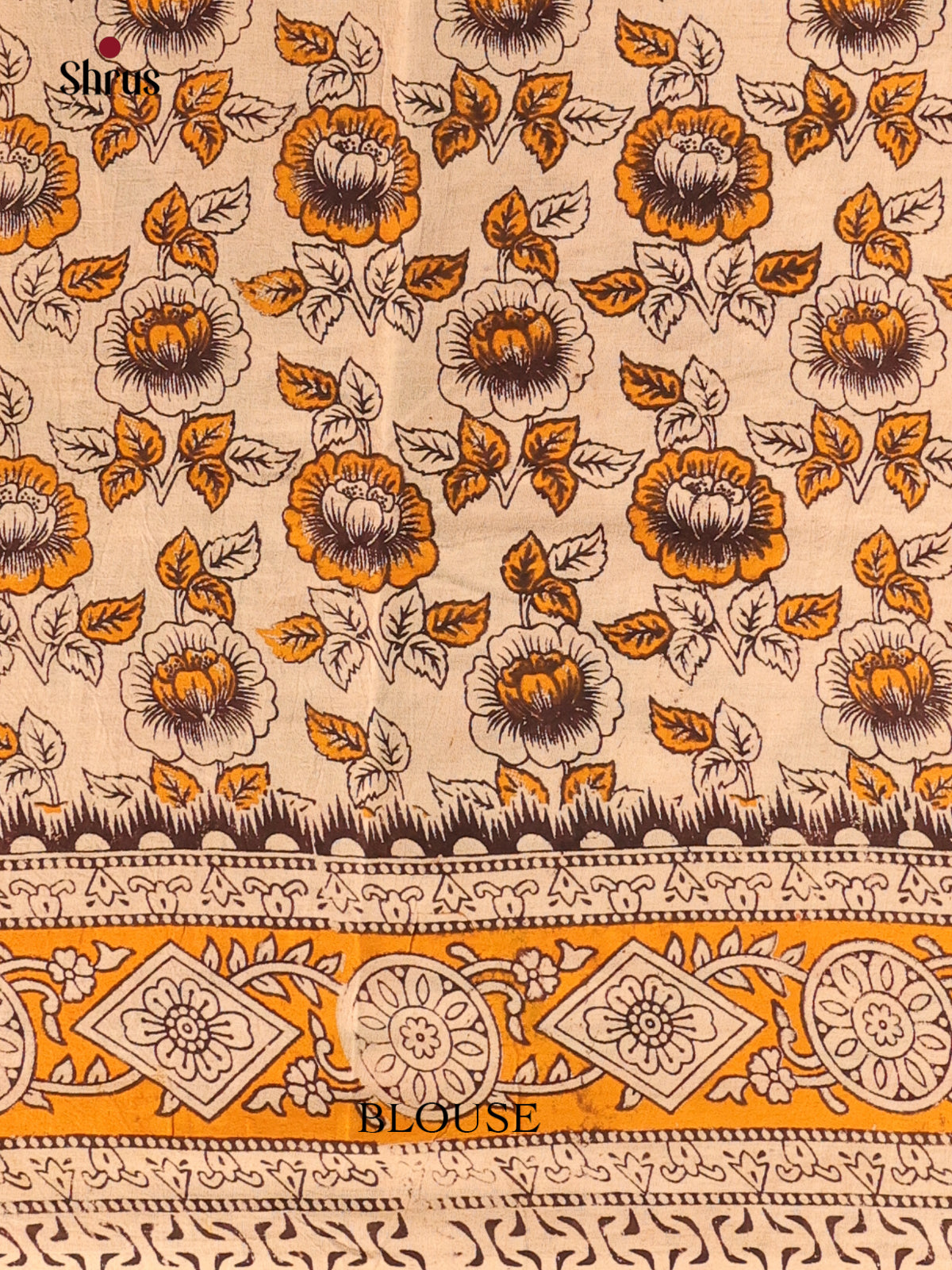 Green & Orange - kalamkari-cotton Saree - Shop on Shrus.com