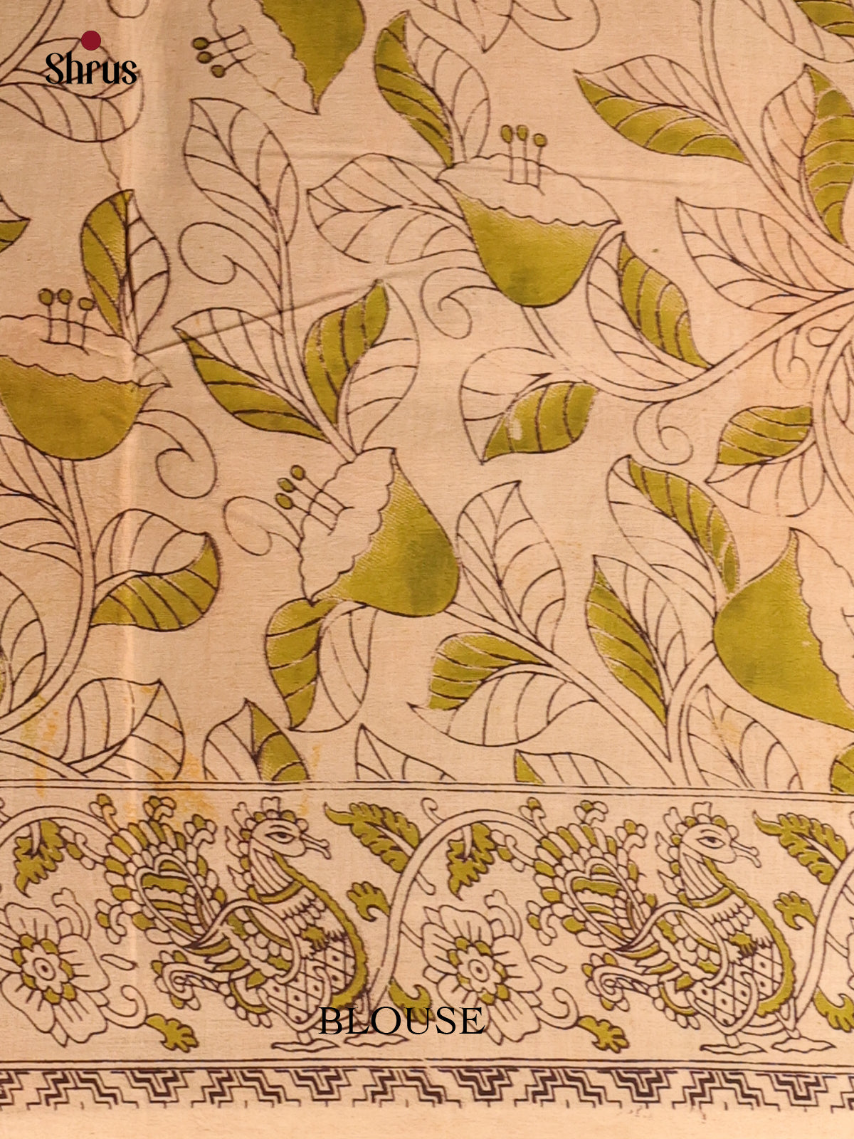 Maroon & Green - kalamkari-cotton Saree - Shop on Shrus.com