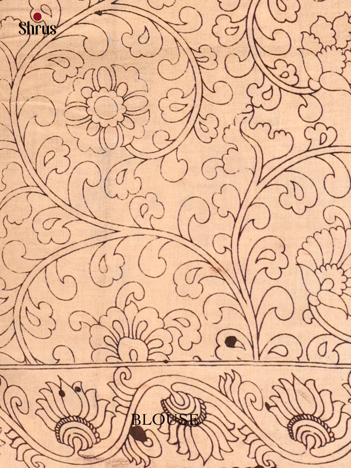 Brown & Blue - kalamkari-cotton Saree - Shop on Shrus.com