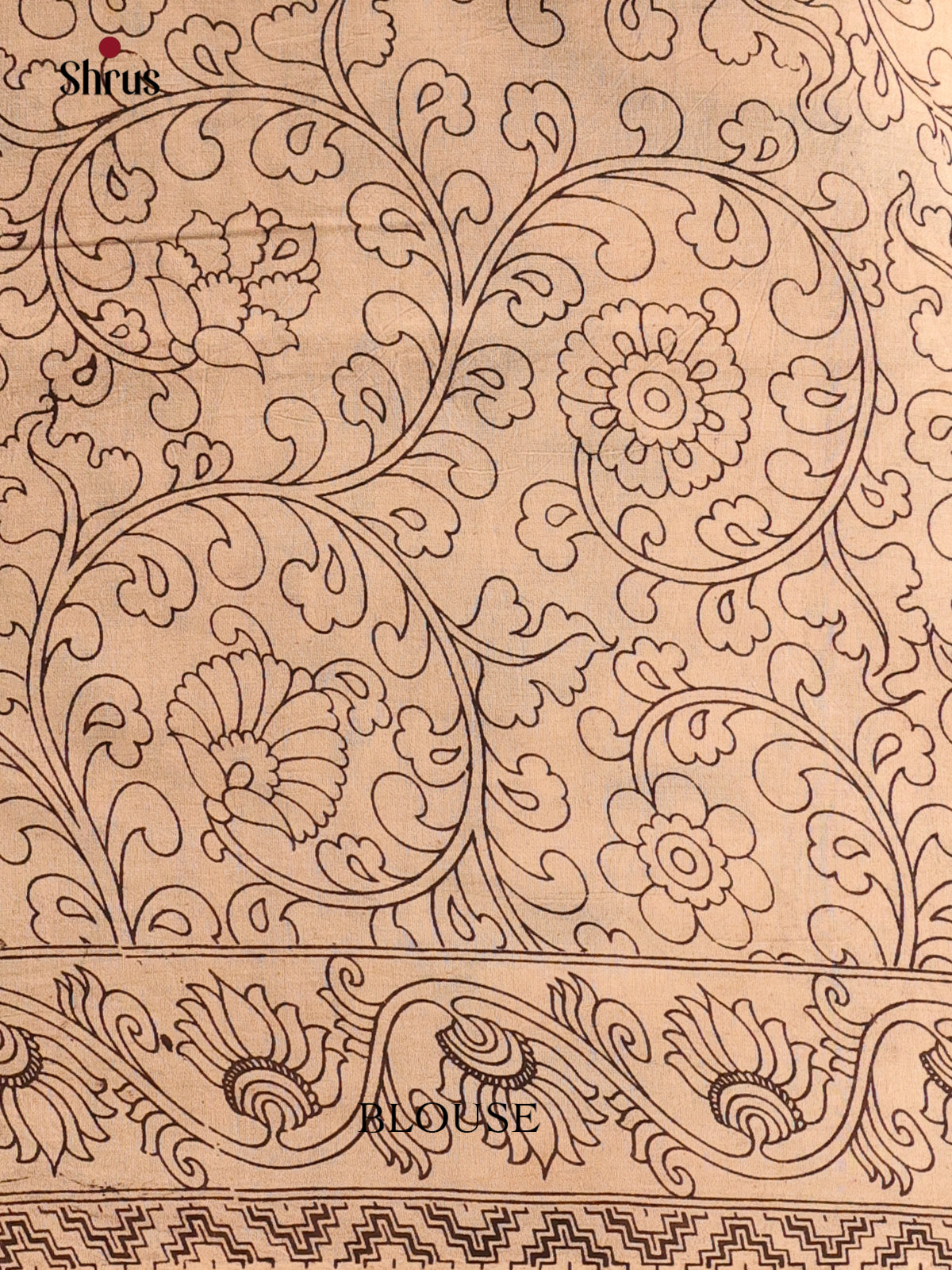 Black & Cream - kalamkari-cotton Saree - Shop on Shrus.com