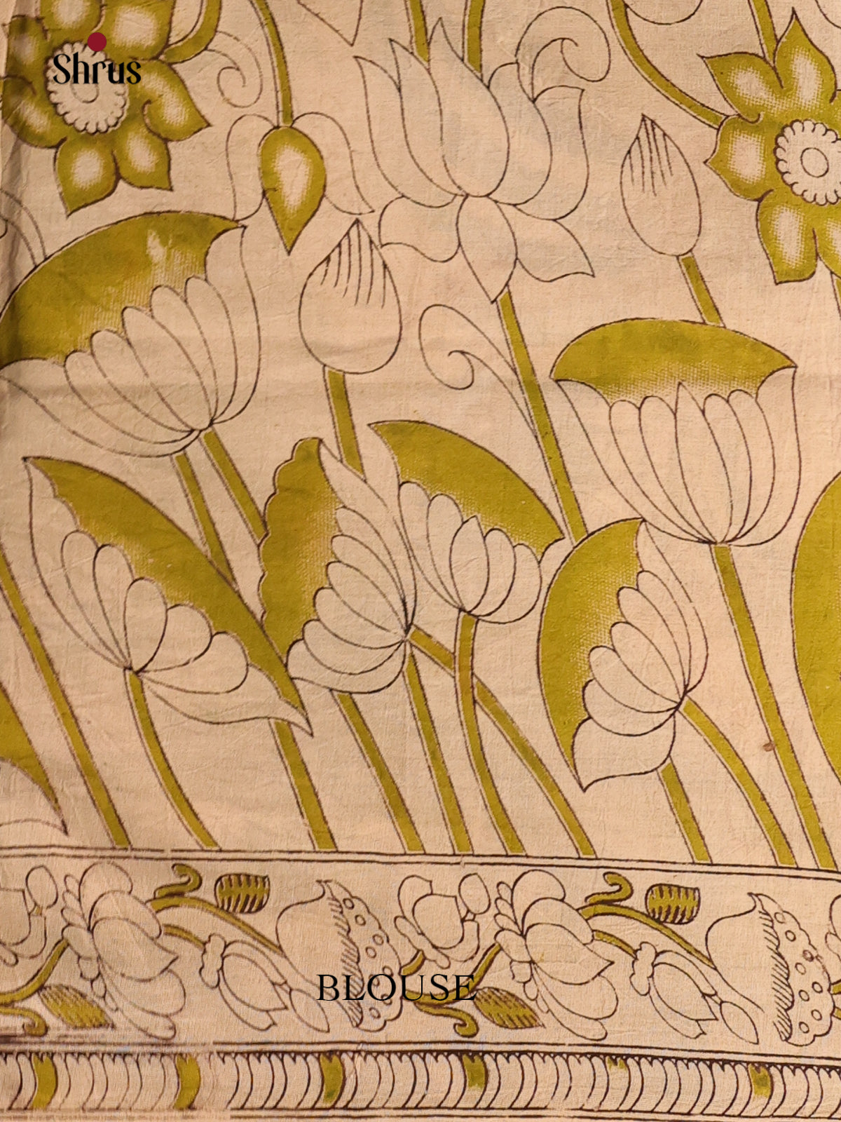 Black & Green - kalamkari-cotton Saree - Shop on Shrus.com