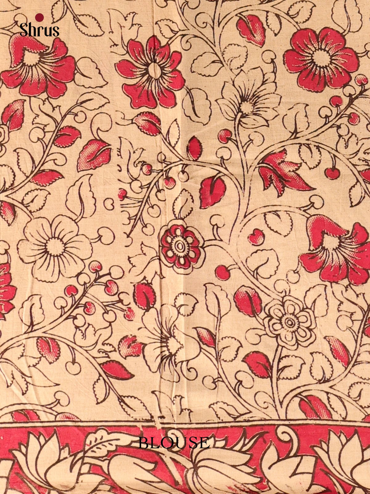 Beige & Pink - kalamkari-cotton Saree - Shop on Shrus.com