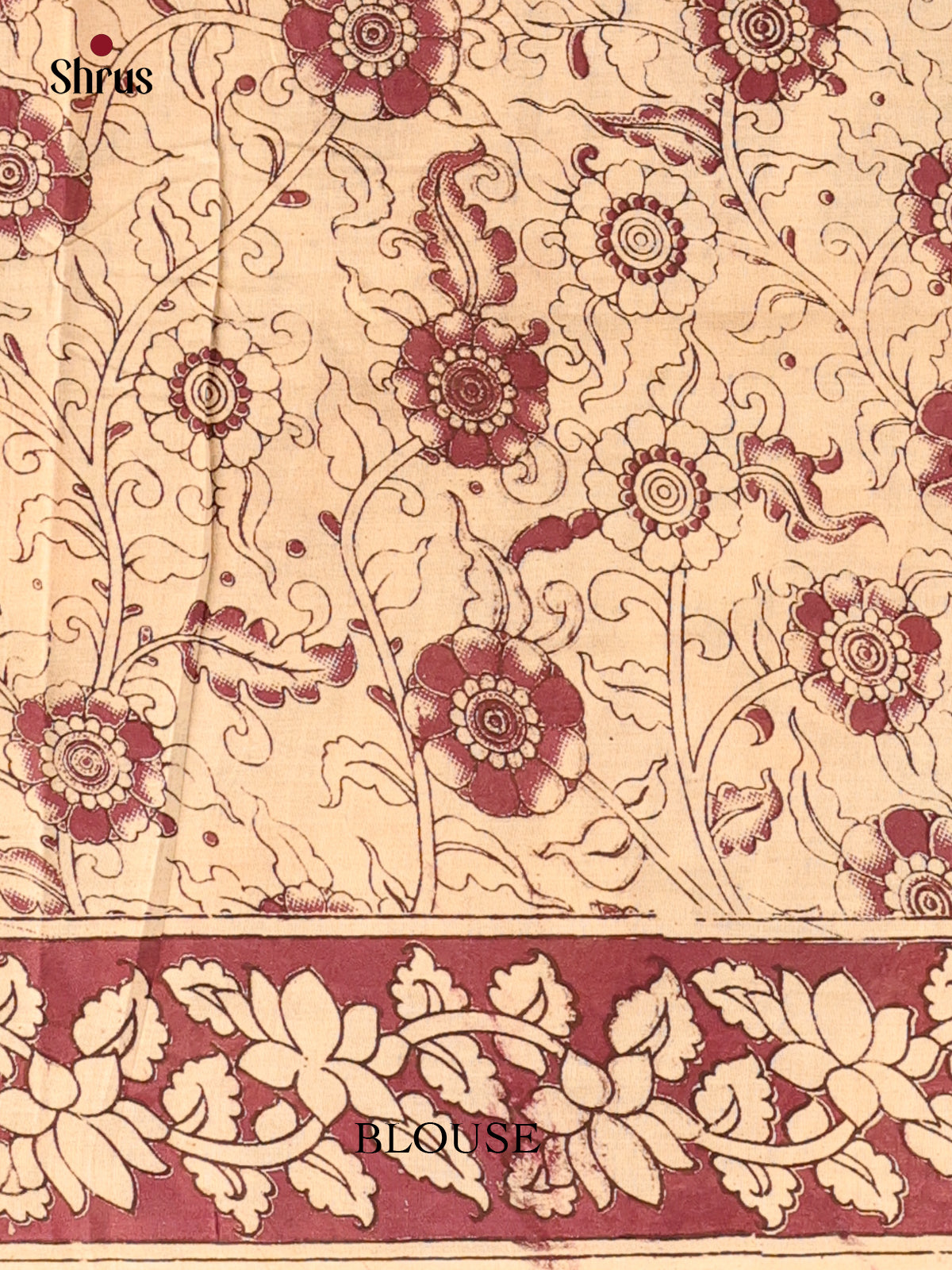 Mustard & Beige - kalamkari-cotton Saree - Shop on Shrus.com