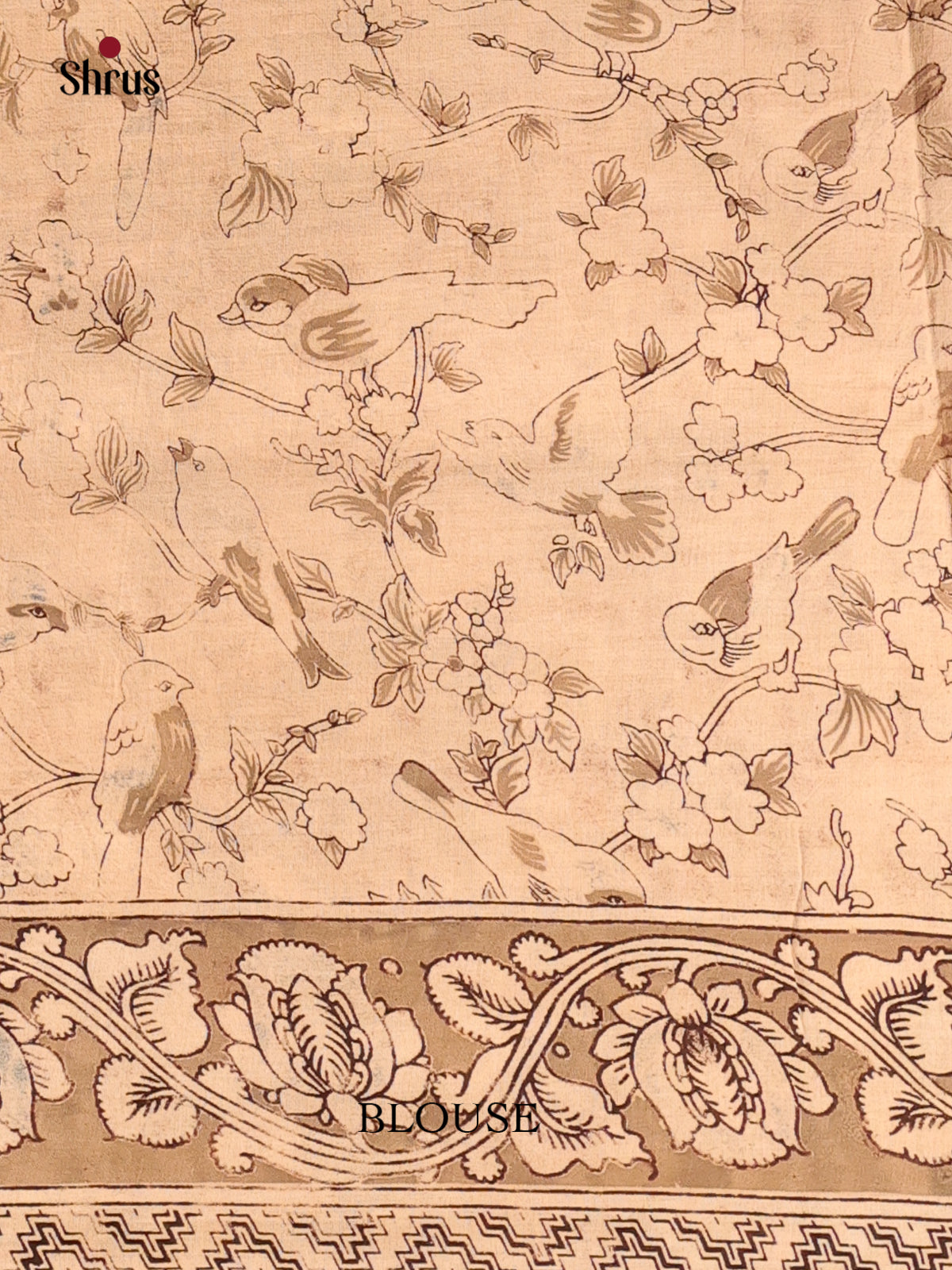 Brown & Beige - kalamkari-cotton Saree - Shop on Shrus.com